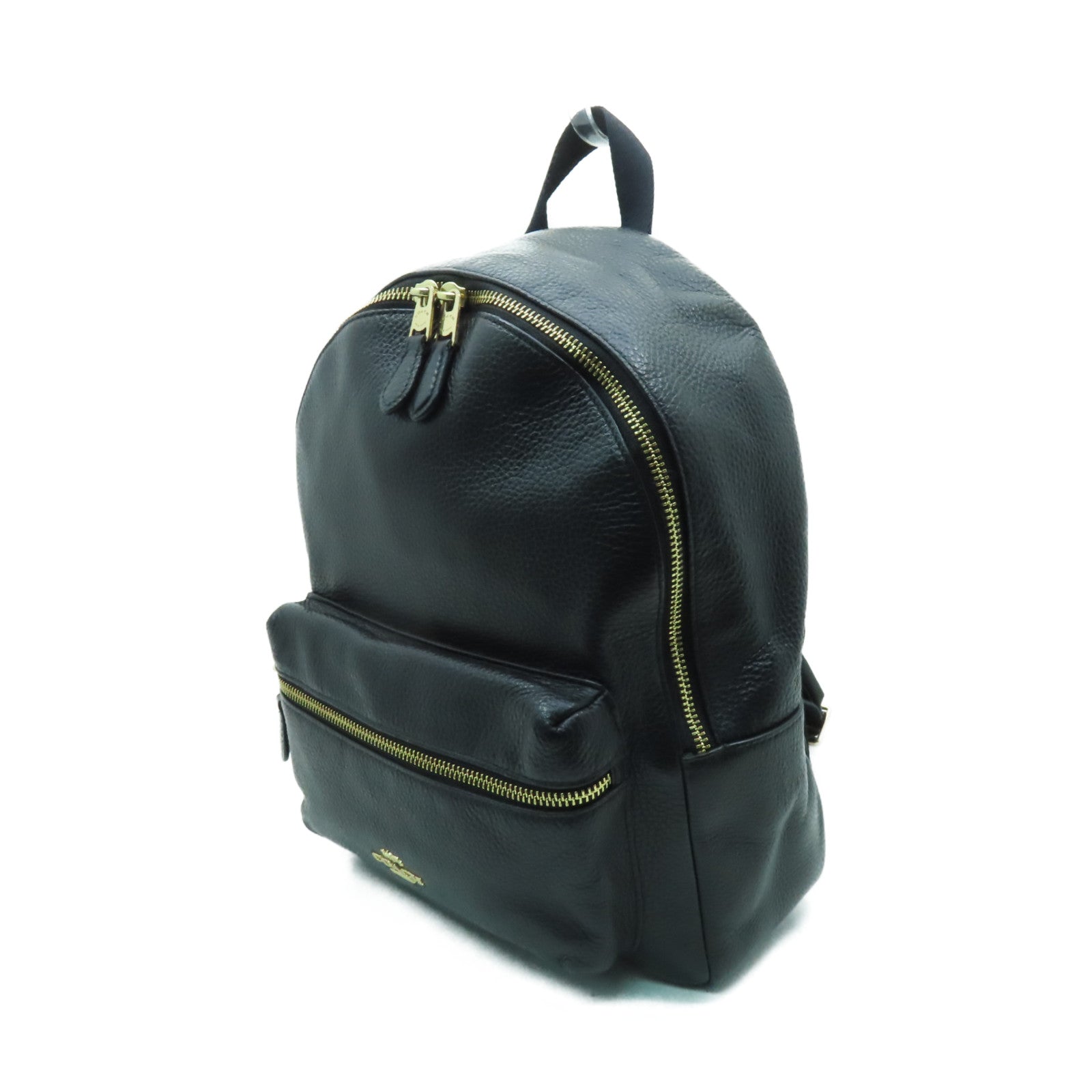 COACH 牛皮皮革Backpack金扣背包黑色