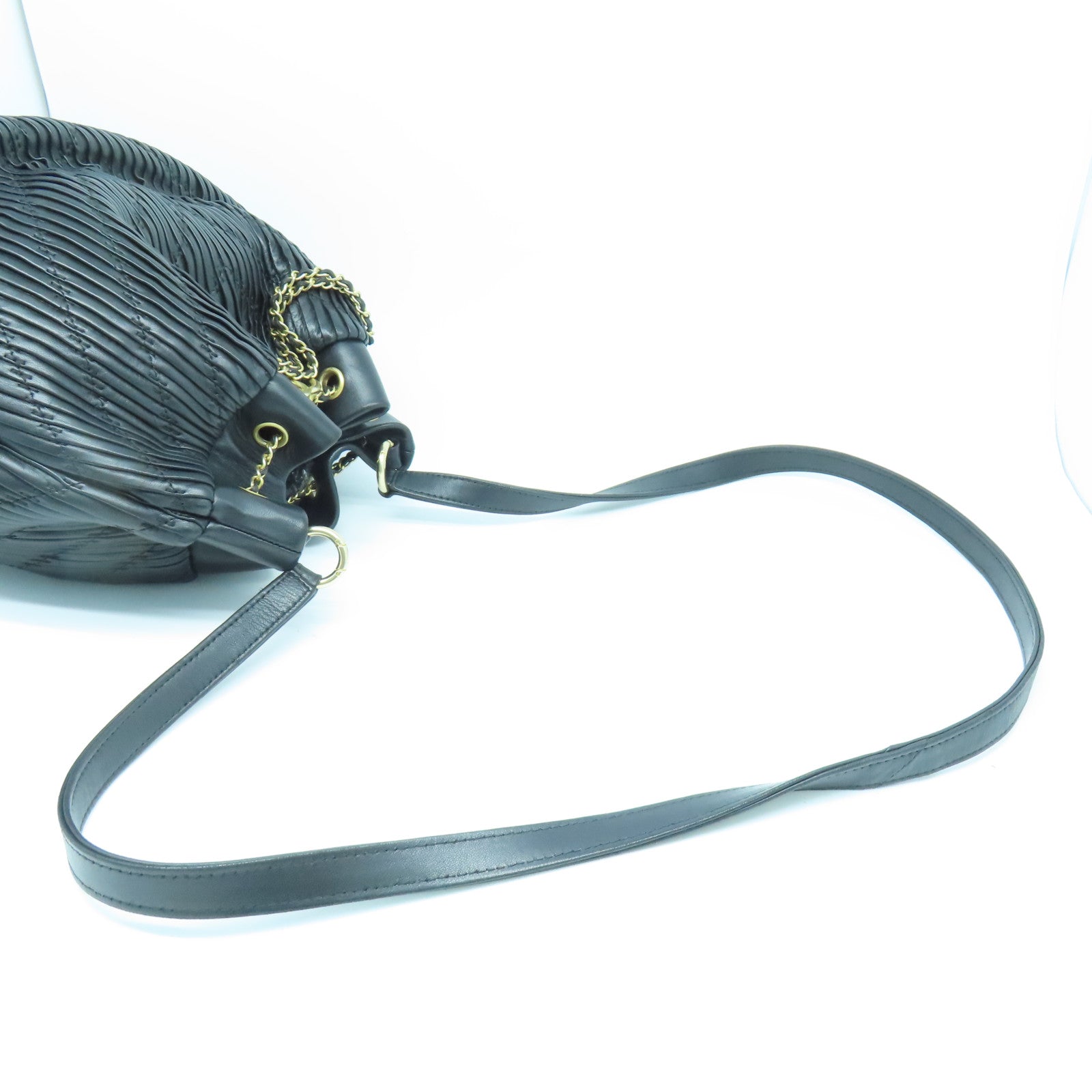 CHANEL 羊皮皮革Shoulder Bag金扣肩背袋黑色