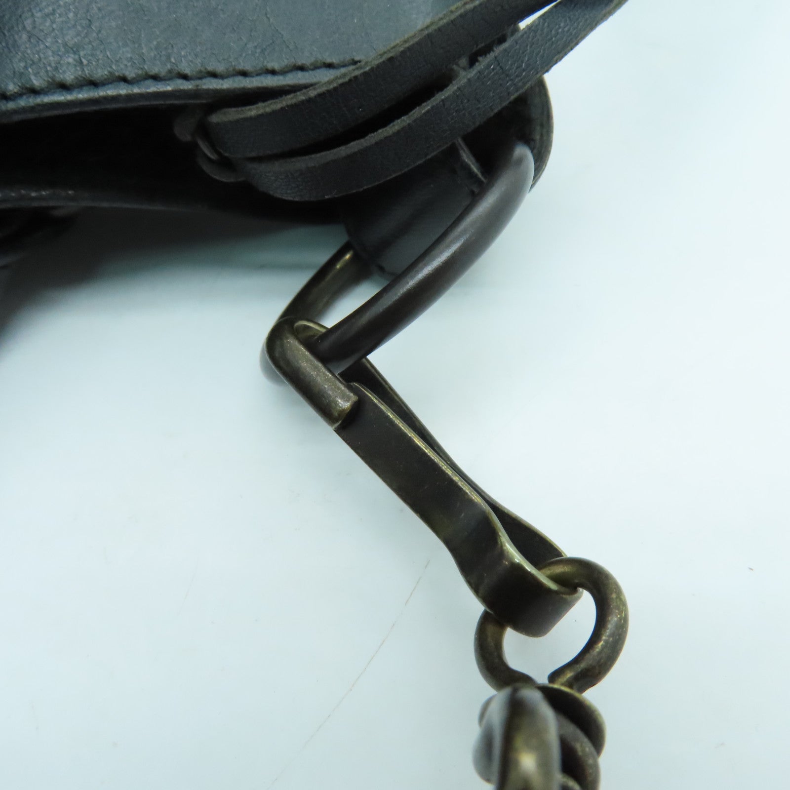 BALENCIAGA 牛皮皮革City Bag金扣手挽肩背兩用袋灰色
