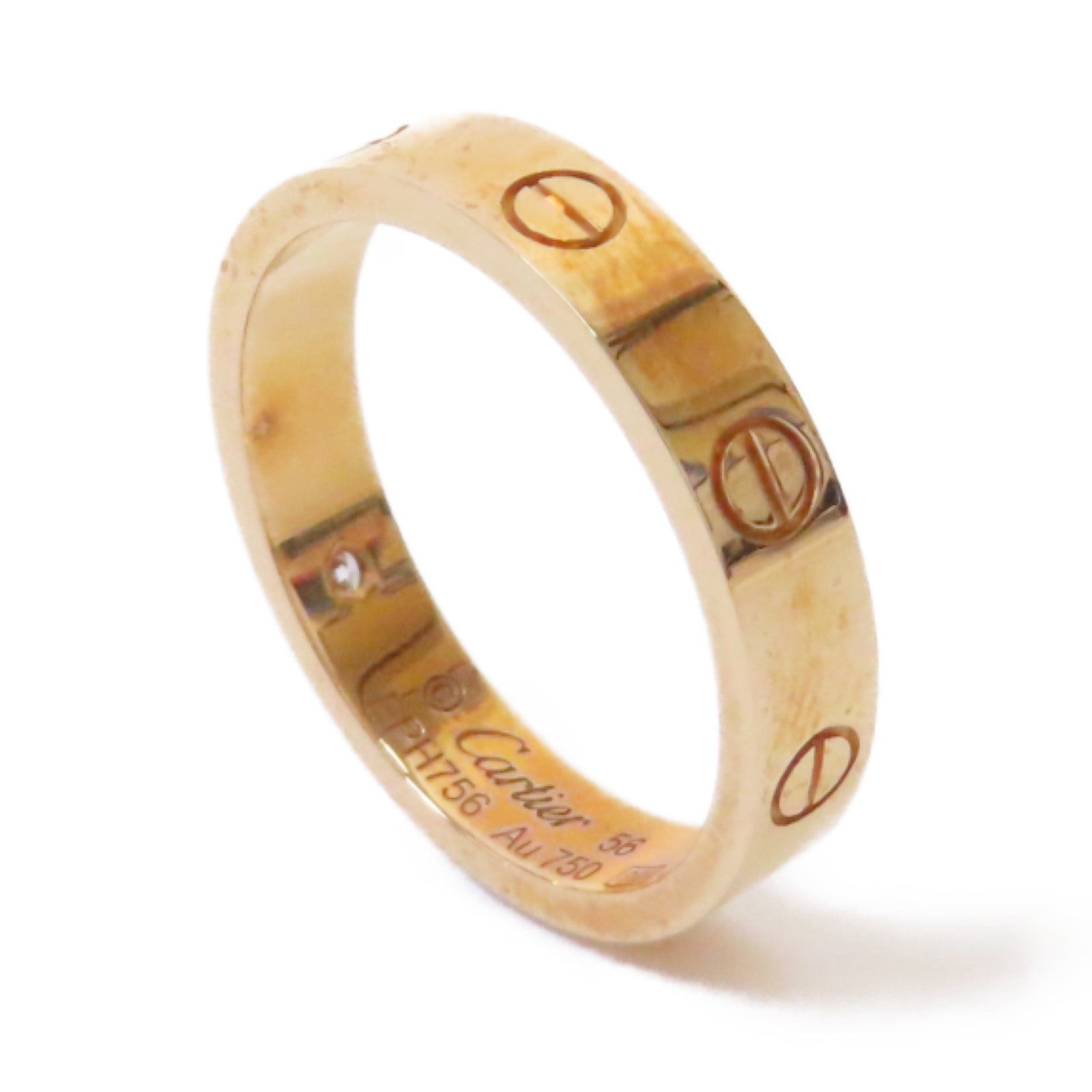 CARTIER 18K玫瑰金Love Ring 1 Diamond鑽石戒指US#7.25/#56