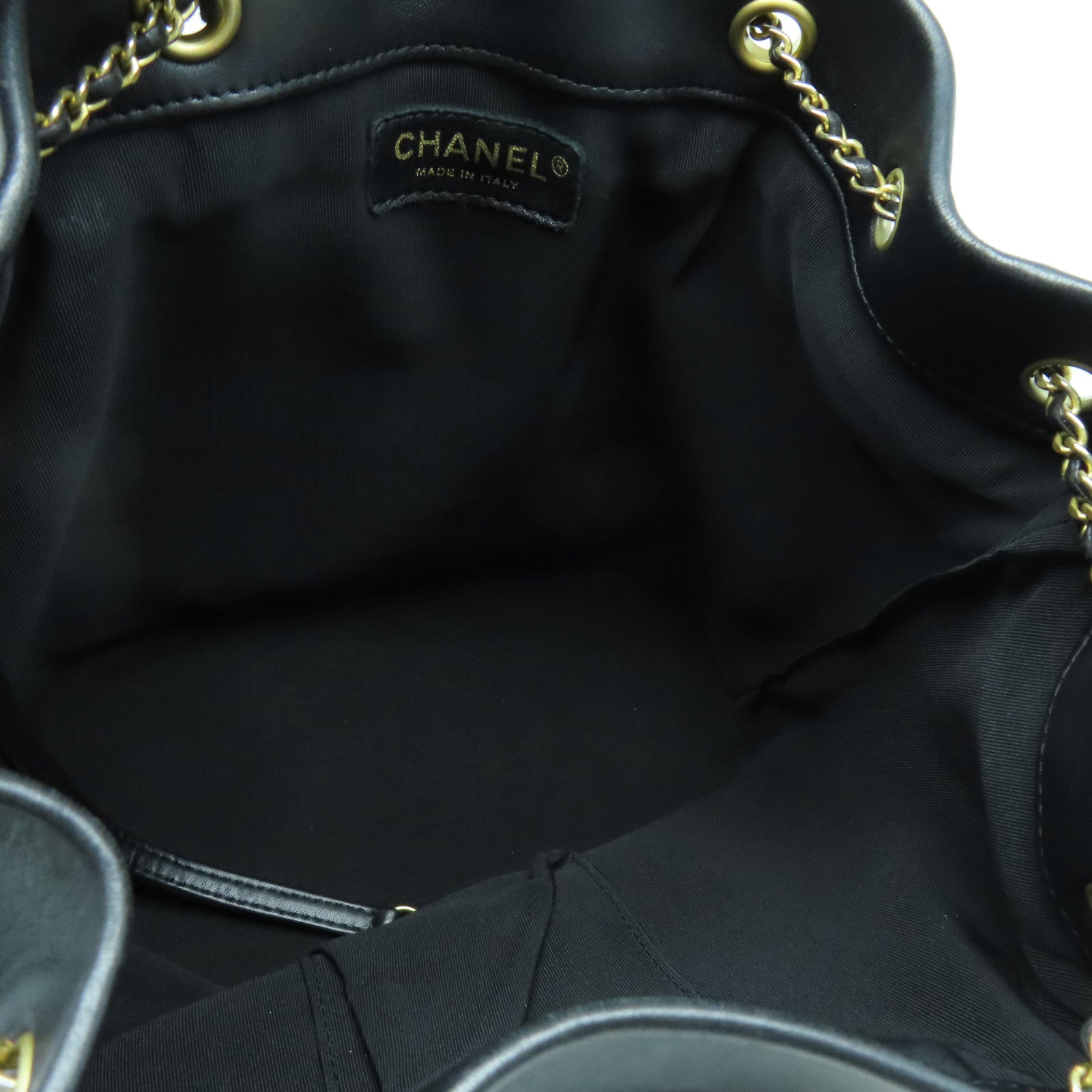 CHANEL 羊皮皮革Shoulder Bag金扣肩背袋黑色