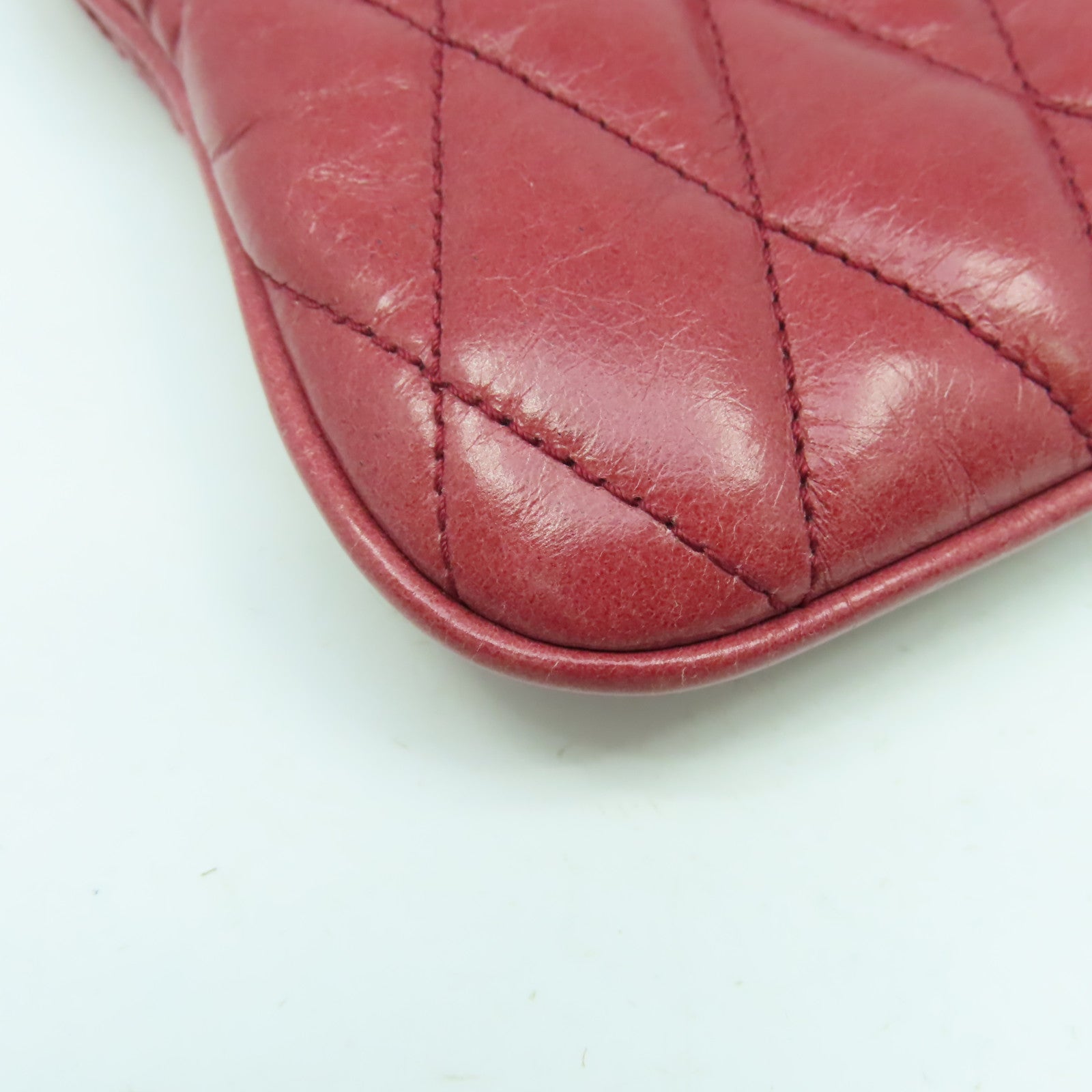 Miu Miu 菱格皮革Shoulder Bag金扣肩背袋紅色