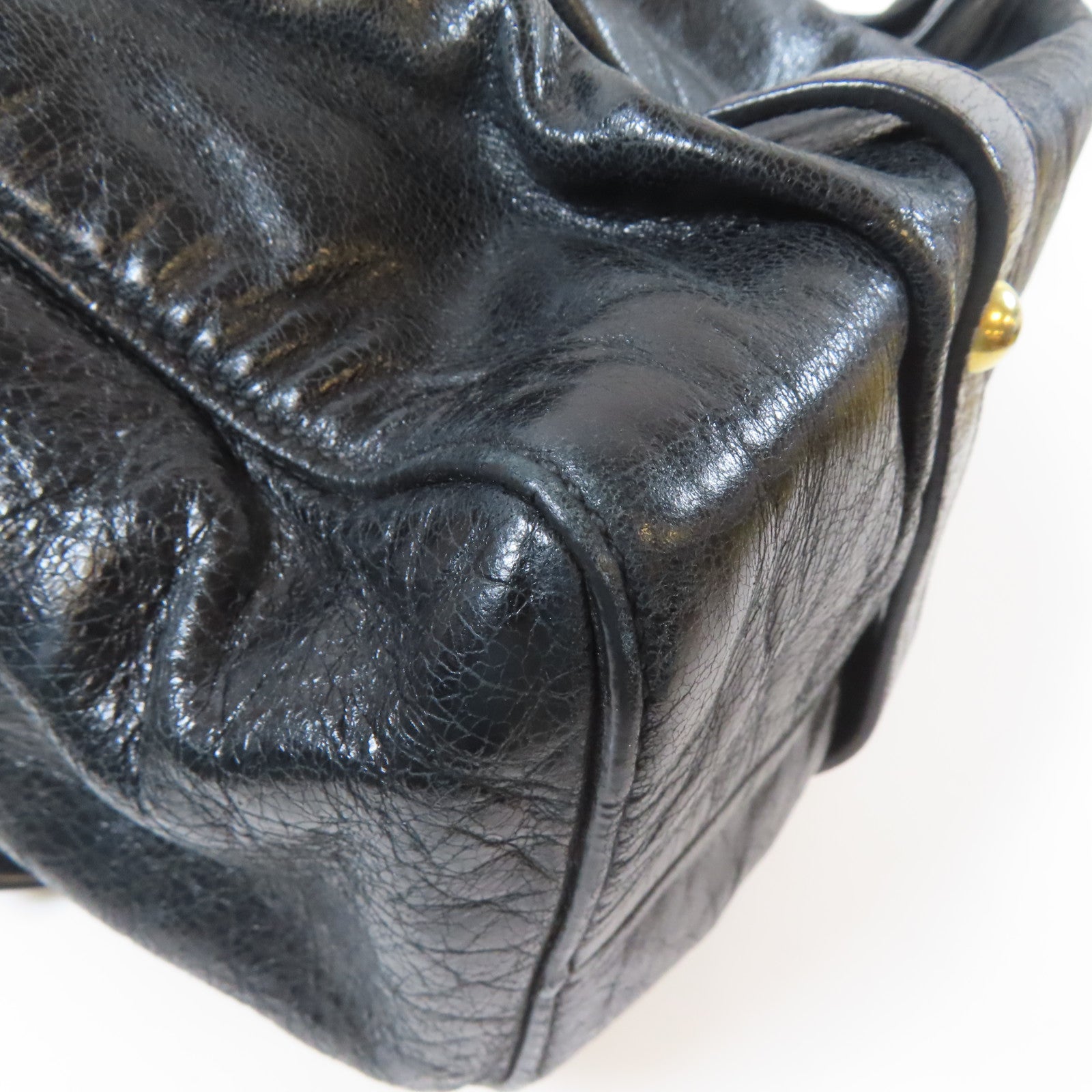 Miu Miu 牛皮皮革2 Way Shoulder金扣手挽肩背兩用袋黑色
