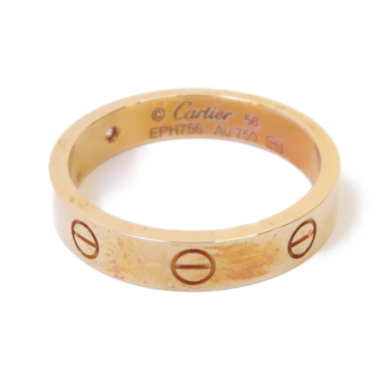 CARTIER 18K玫瑰金Love Ring 1 Diamond鑽石戒指US#7.25/#56