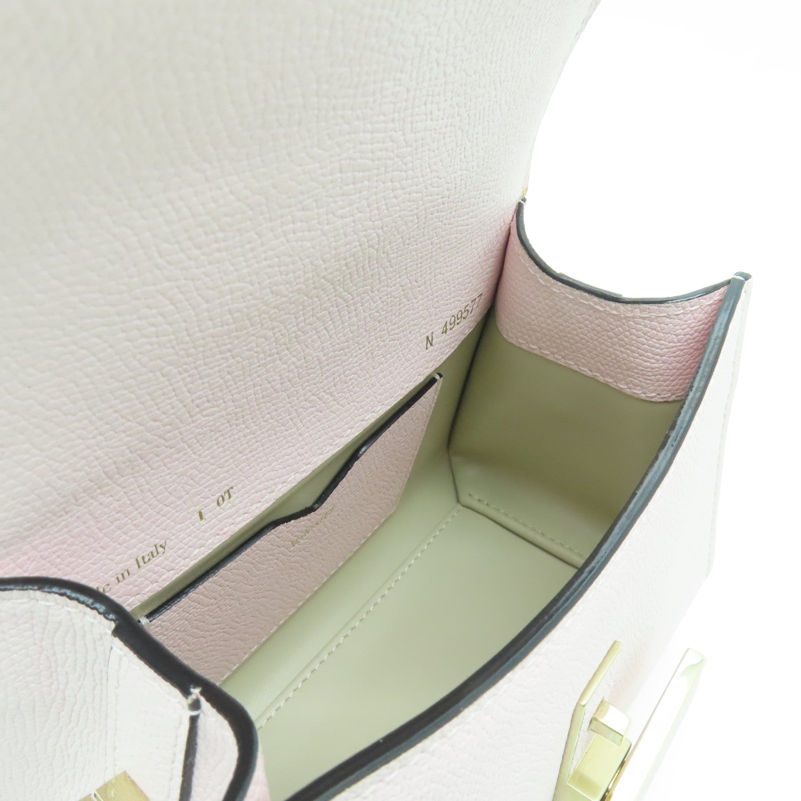 Valextra 牛皮皮革Valextra Iside Crossbody Micro金扣肩背袋粉紅色