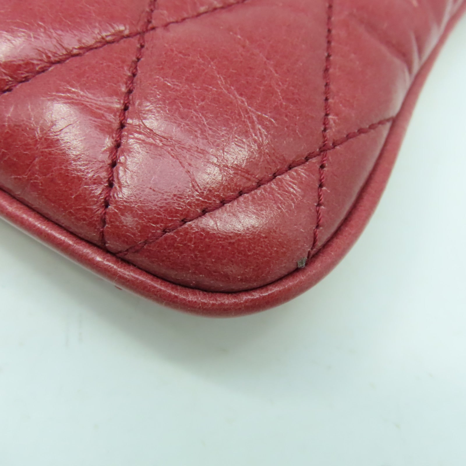 Miu Miu 菱格皮革Shoulder Bag金扣肩背袋紅色
