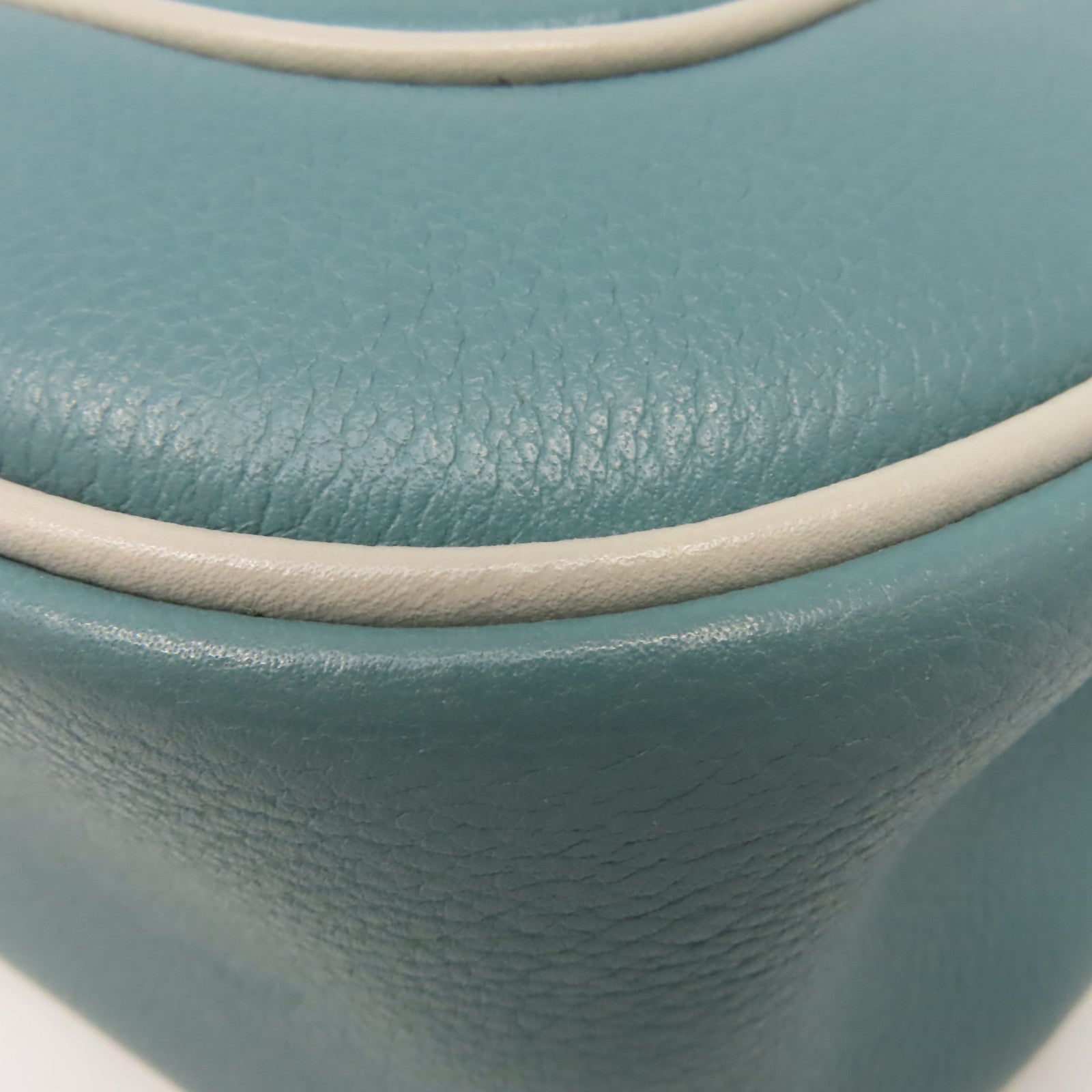 HERMES Evercolor皮革Berline Shoulder Bag銀扣肩背袋藍灰色