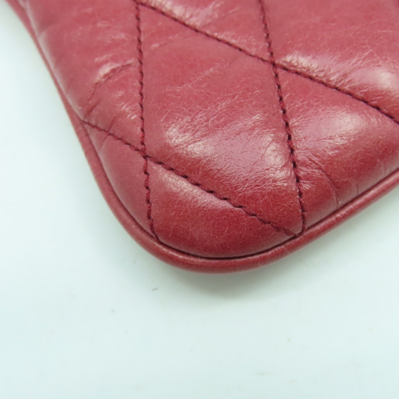 Miu Miu 菱格皮革Shoulder Bag金扣肩背袋紅色