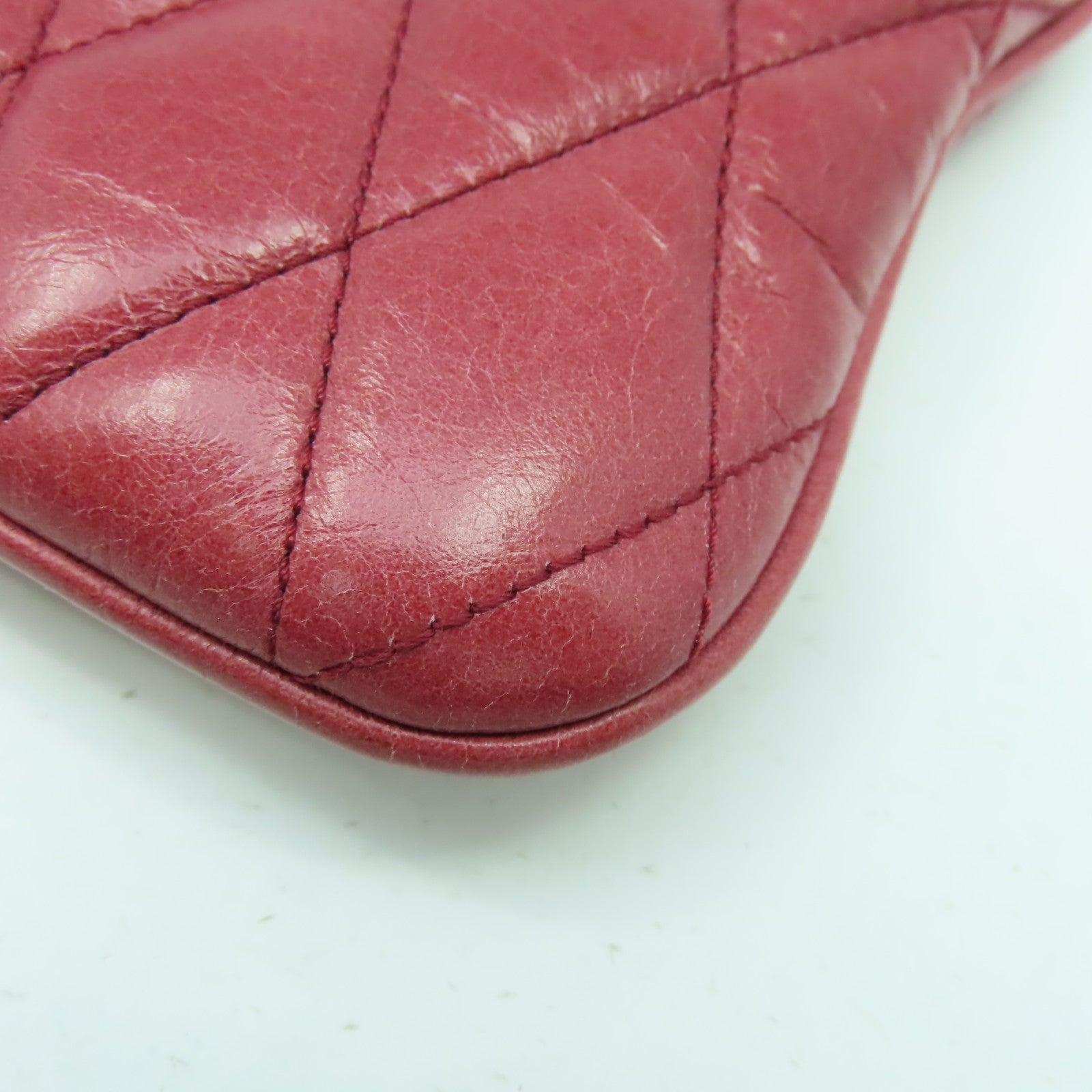 Miu Miu 菱格皮革Shoulder Bag金扣肩背袋紅色