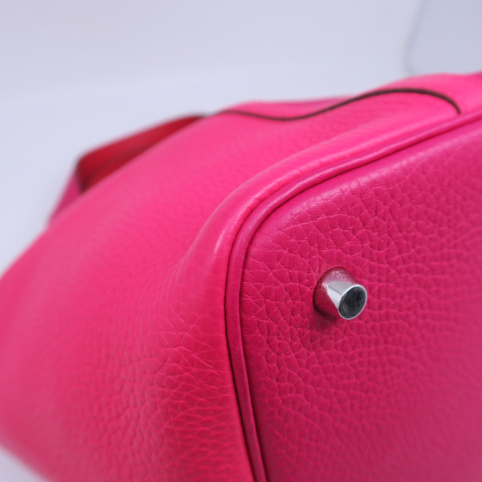 HERMES Clemence皮革Picotin MM銀扣手挽袋Rose Extreme玫瑰桃紅色/Rouge de Coeur心紅色