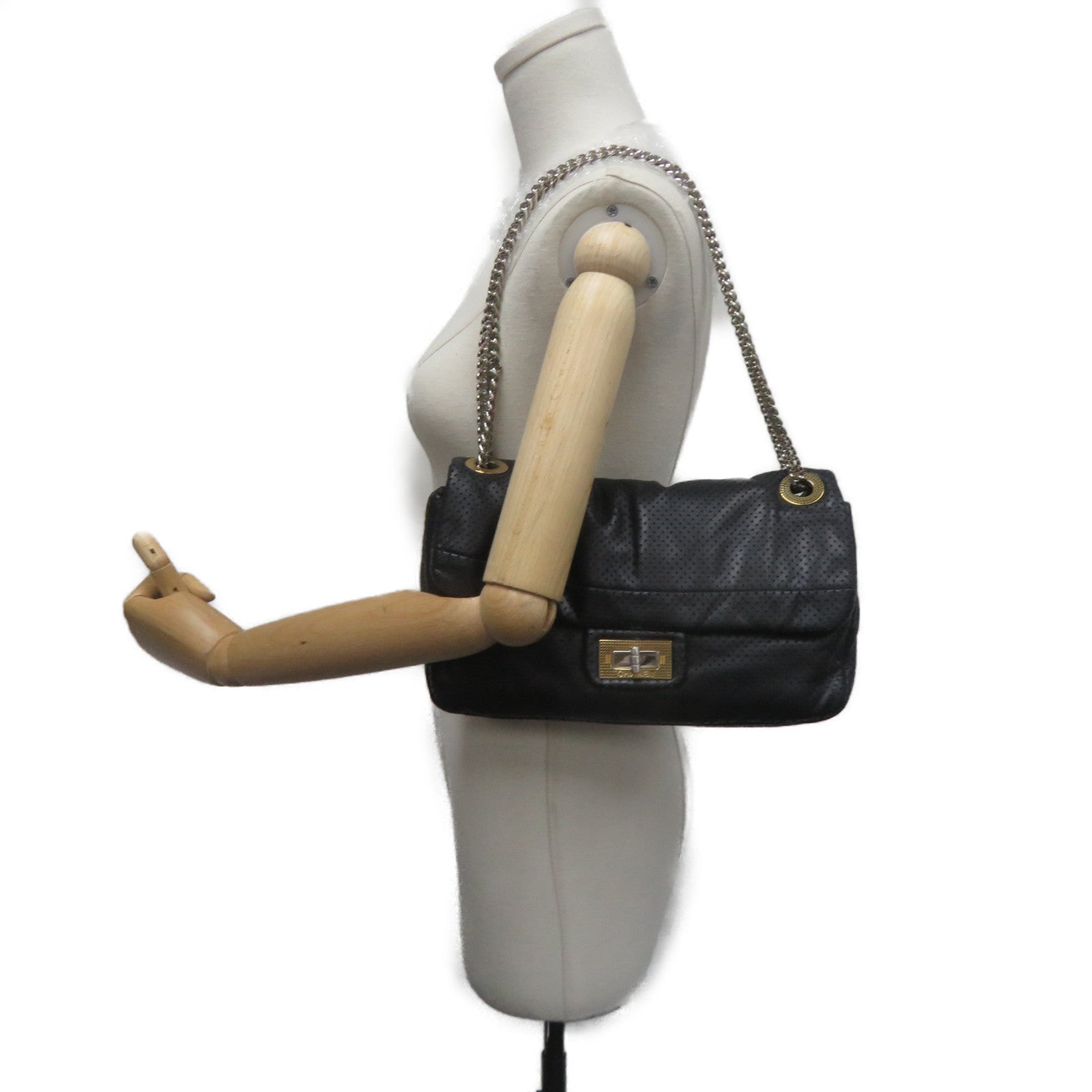 CHANEL 羊皮皮革2.55Chain Shoulder Bag肩背袋黑色