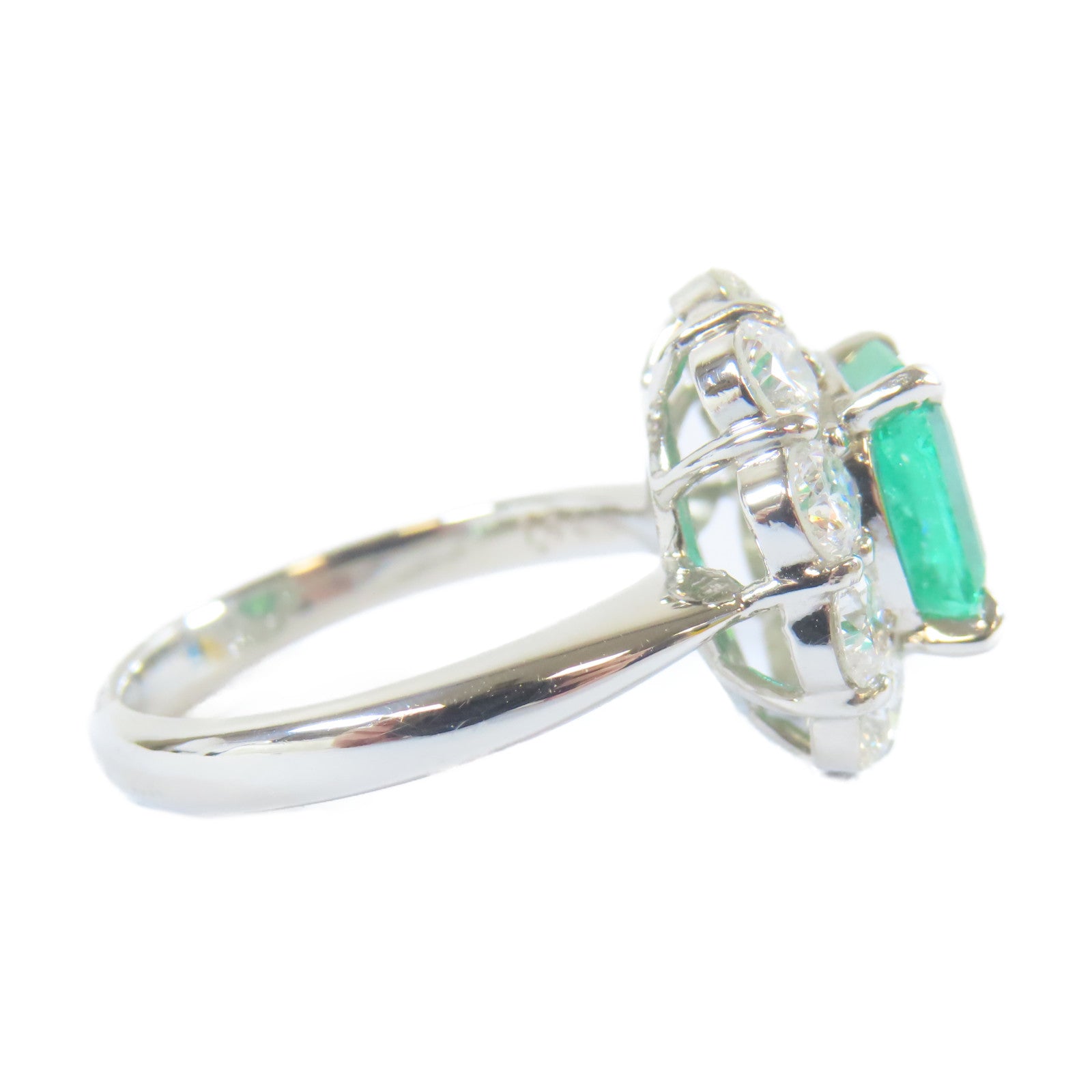 JEWELRY PT鉑金Emerald/Diamond Ring 2.33ct綠寶石/1.84ct鑽石戒指US#6.5
