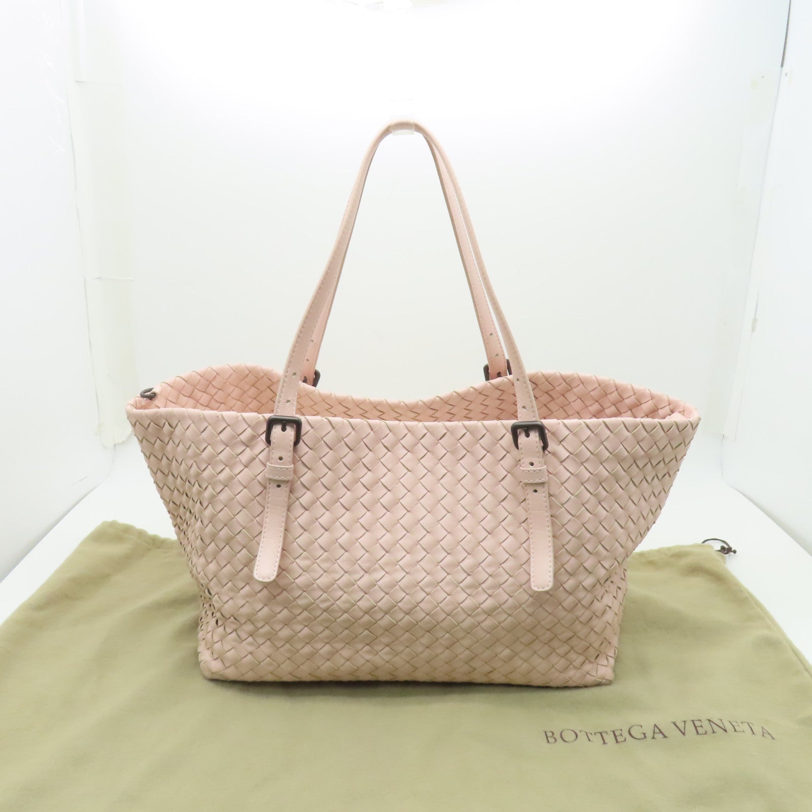 BOTTEGA VENETA 【激減優惠】織紋皮革Shoulder Bag肩背袋粉紅色
