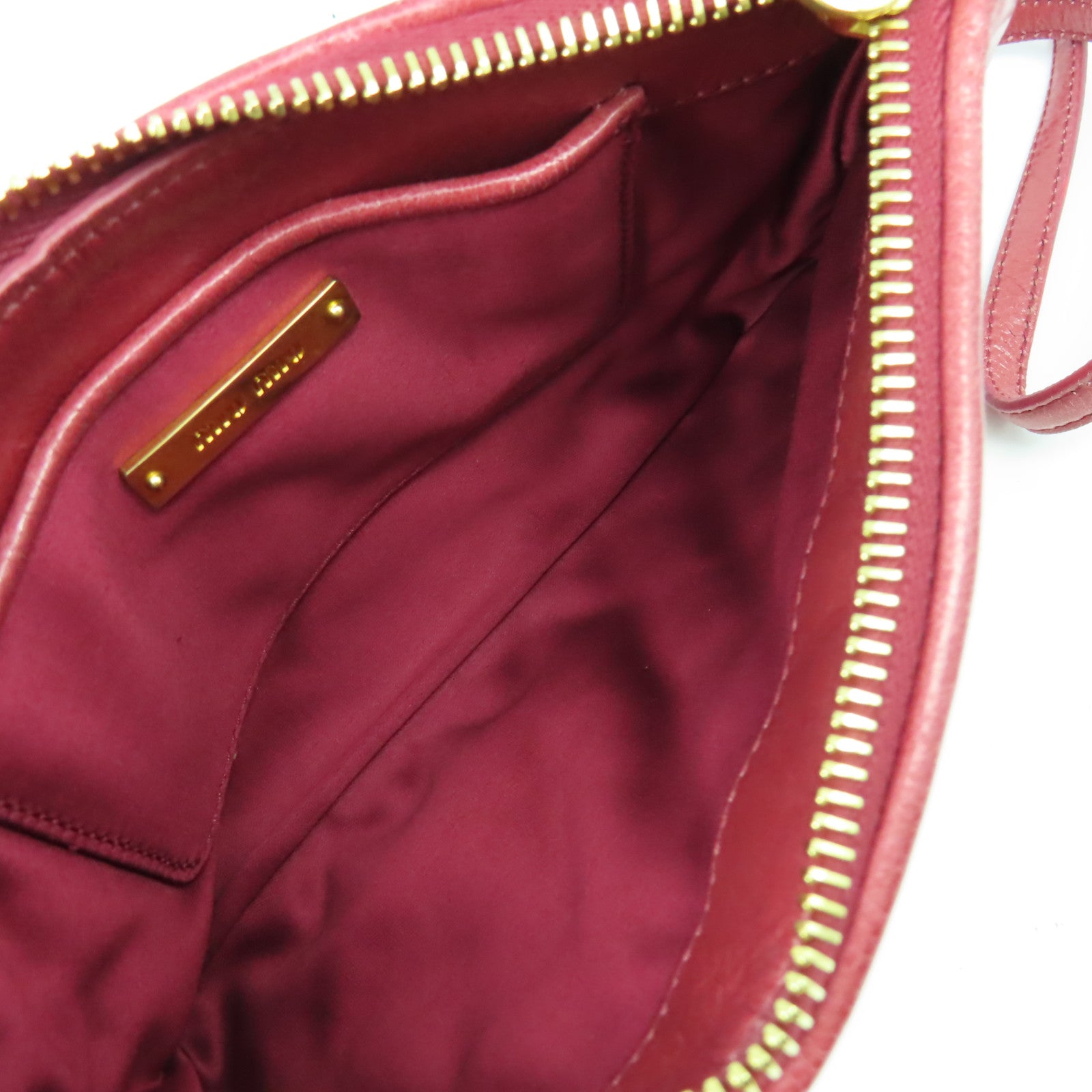 Miu Miu 菱格皮革Shoulder Bag金扣肩背袋紅色