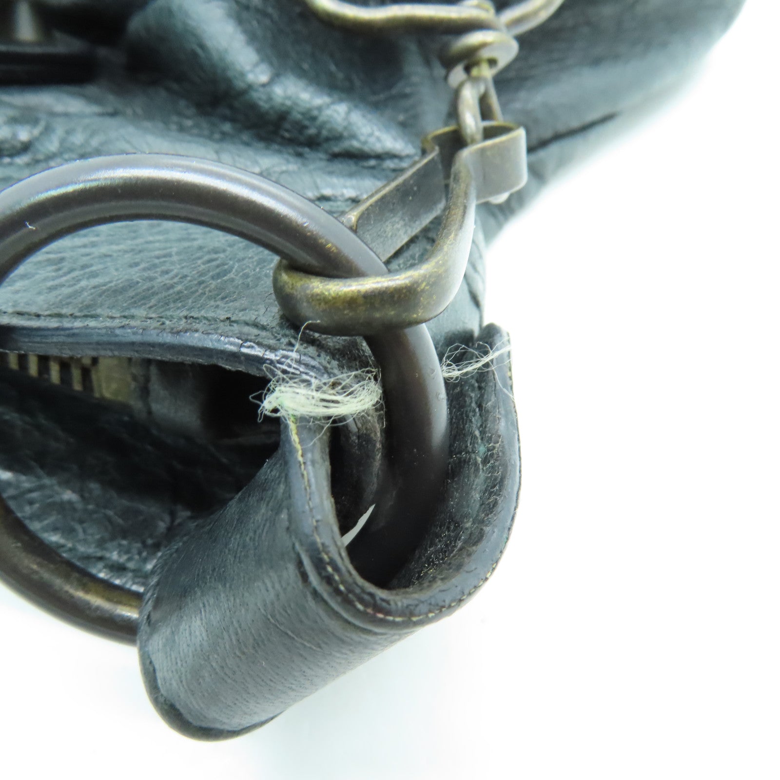 BALENCIAGA 牛皮皮革City Bag金扣手挽肩背兩用袋灰色