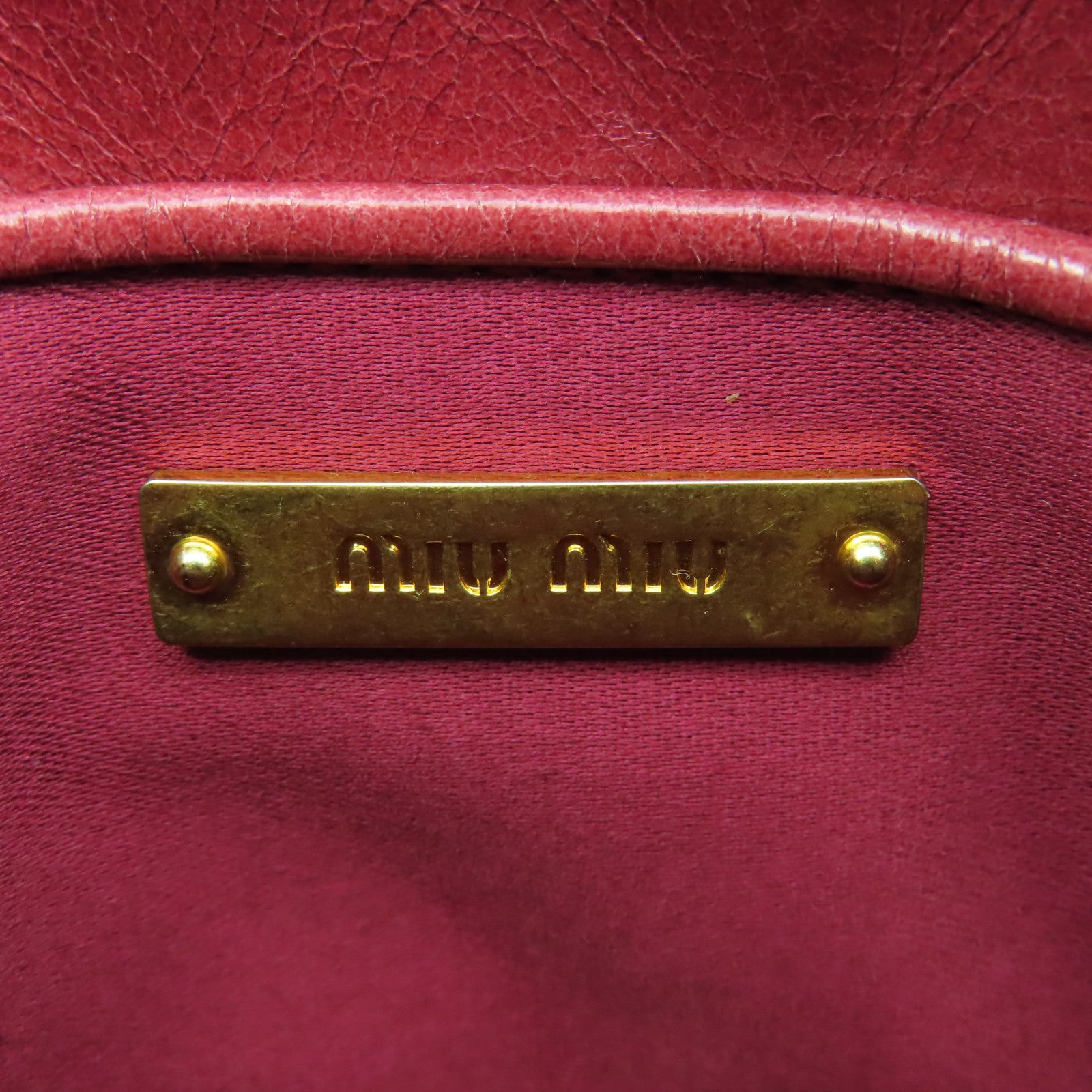 Miu Miu 菱格皮革Shoulder Bag金扣肩背袋紅色