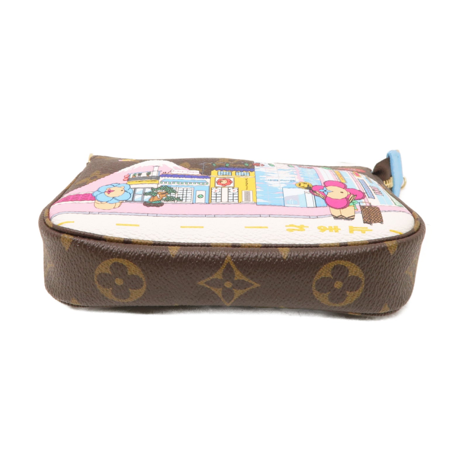 LOUIS VUITTON Monogram Mini Pochette Accessoires金扣鏈帶手挽袋啡色