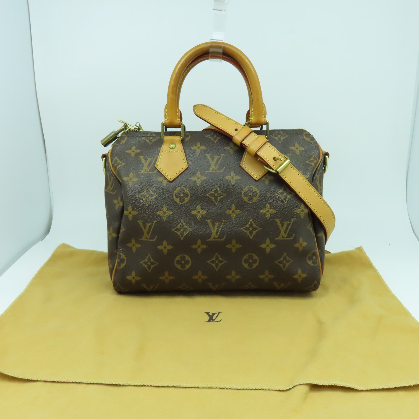 LOUIS VUITTON Monogram Speedy Bandouliere 25金扣手挽肩背兩用袋啡色