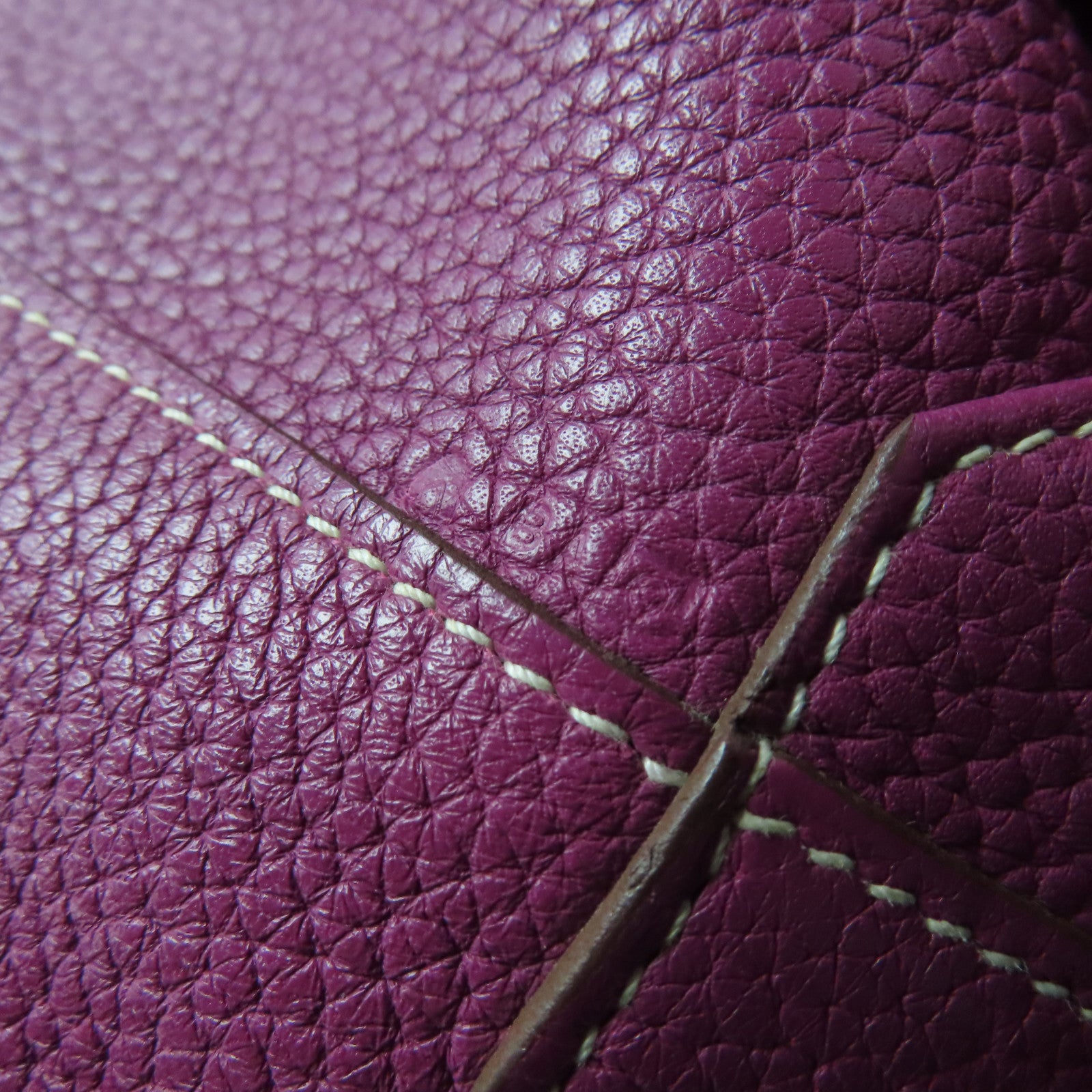 HERMES Clemence皮革Double Sens 45手挽袋Tosca Pink/Marron Fonce紫色/杏色