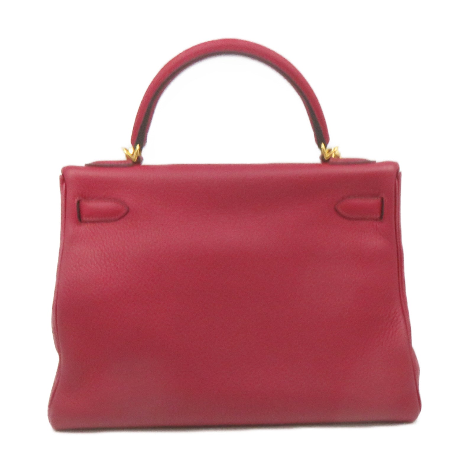 HERMES 【激減優惠】Togo皮革Kelly 32 2Way Hand Bag金扣手挽肩背兩用袋法拉利紅