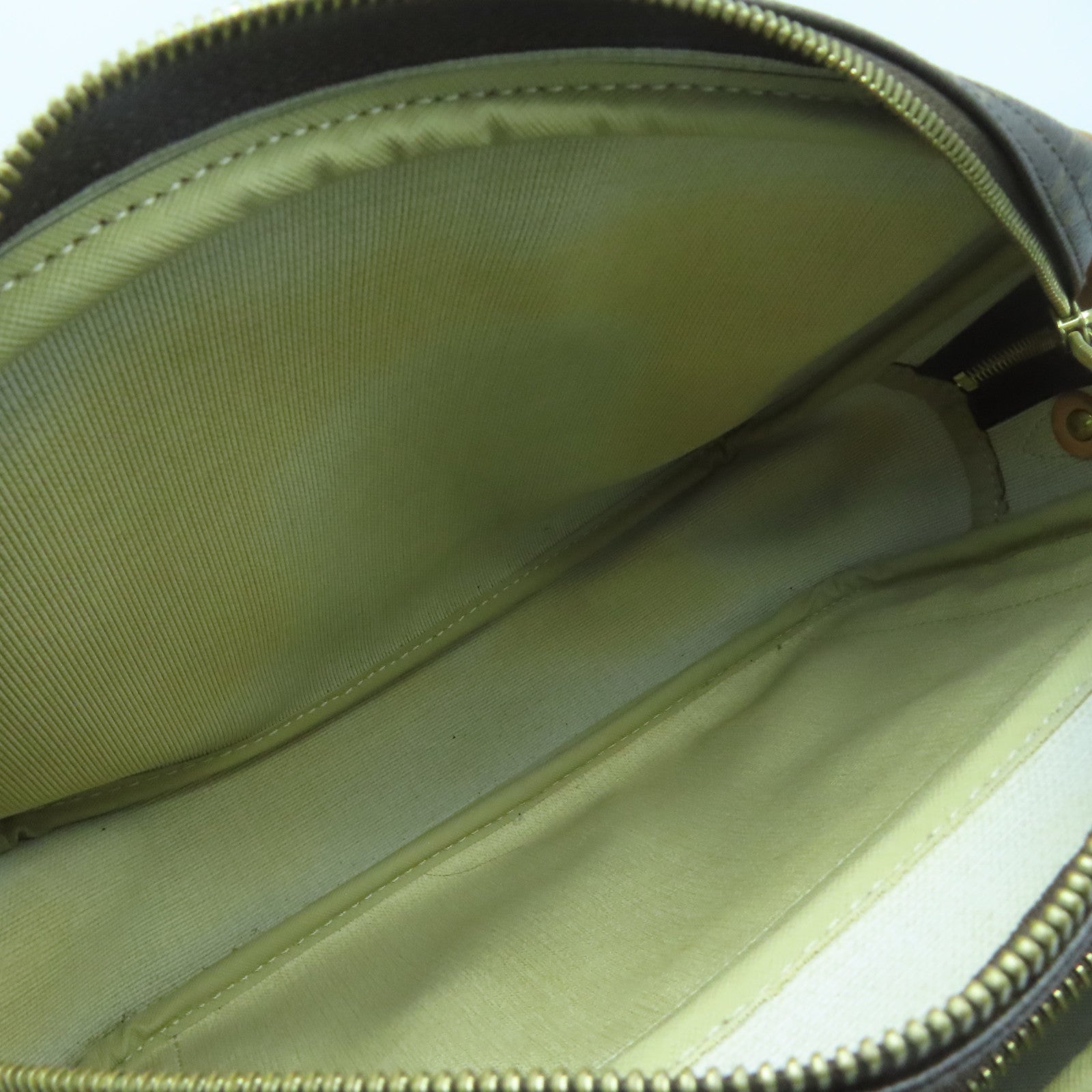 LOUIS VUITTON Monogram Reporter PM Gold Buckle Shoulder Bag Brown