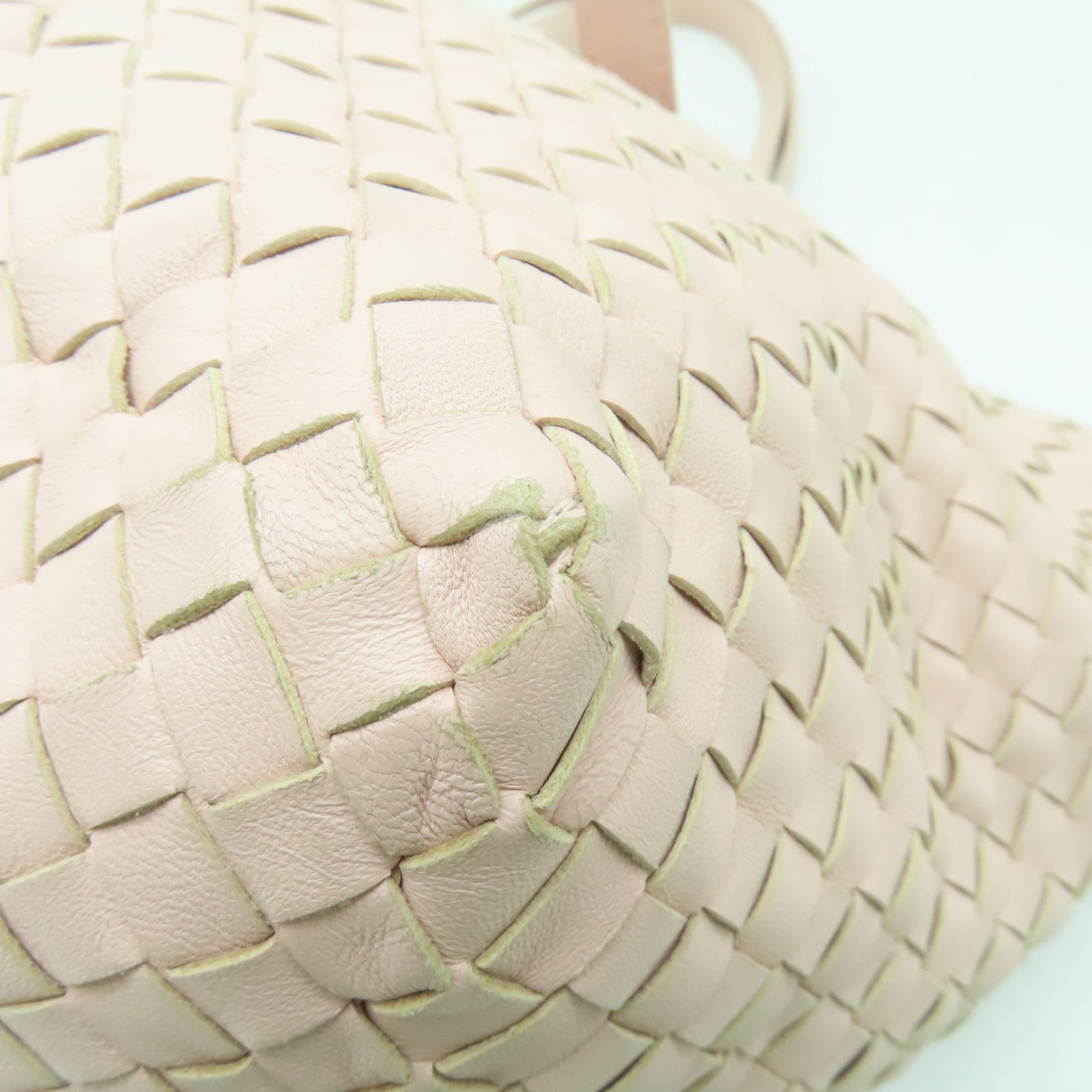 BOTTEGA VENETA 【激減優惠】織紋皮革Shoulder Bag肩背袋粉紅色