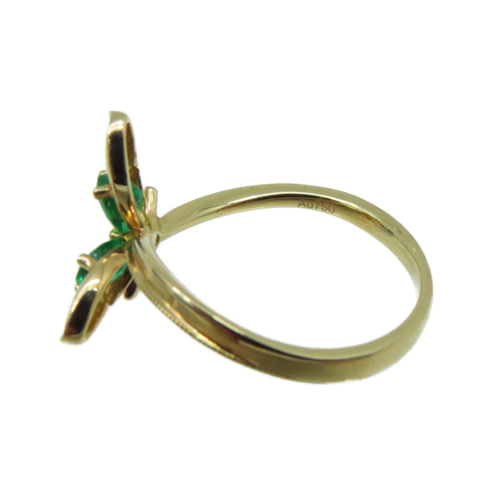 JEWELRY 【激減優惠】18K玫瑰金/0.33綠寶石/0.02ct鑽石Emerald Ring戒指US#6