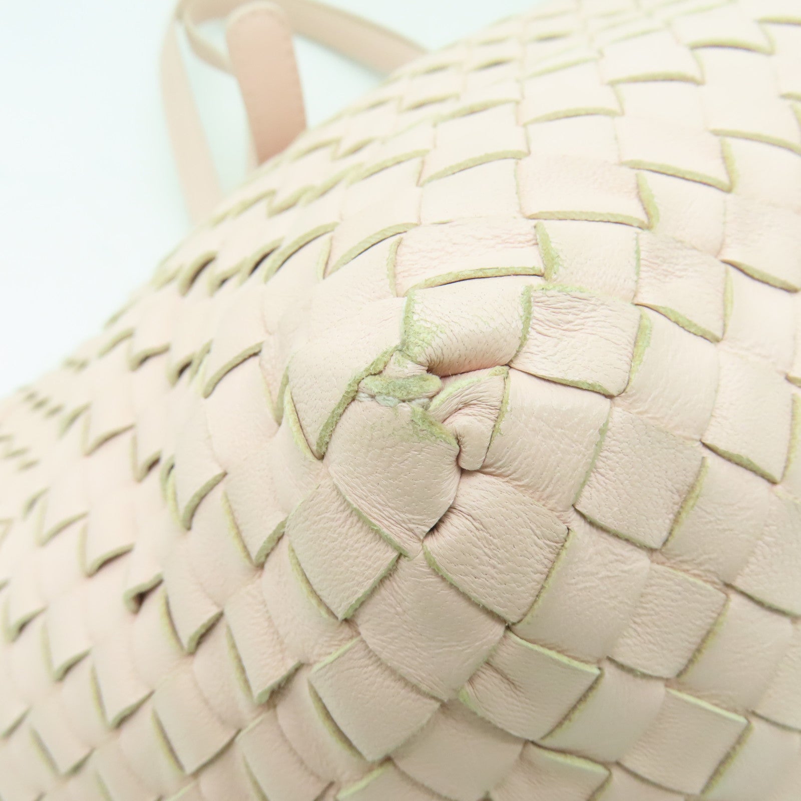 BOTTEGA VENETA 【激減優惠】織紋皮革Shoulder Bag肩背袋粉紅色