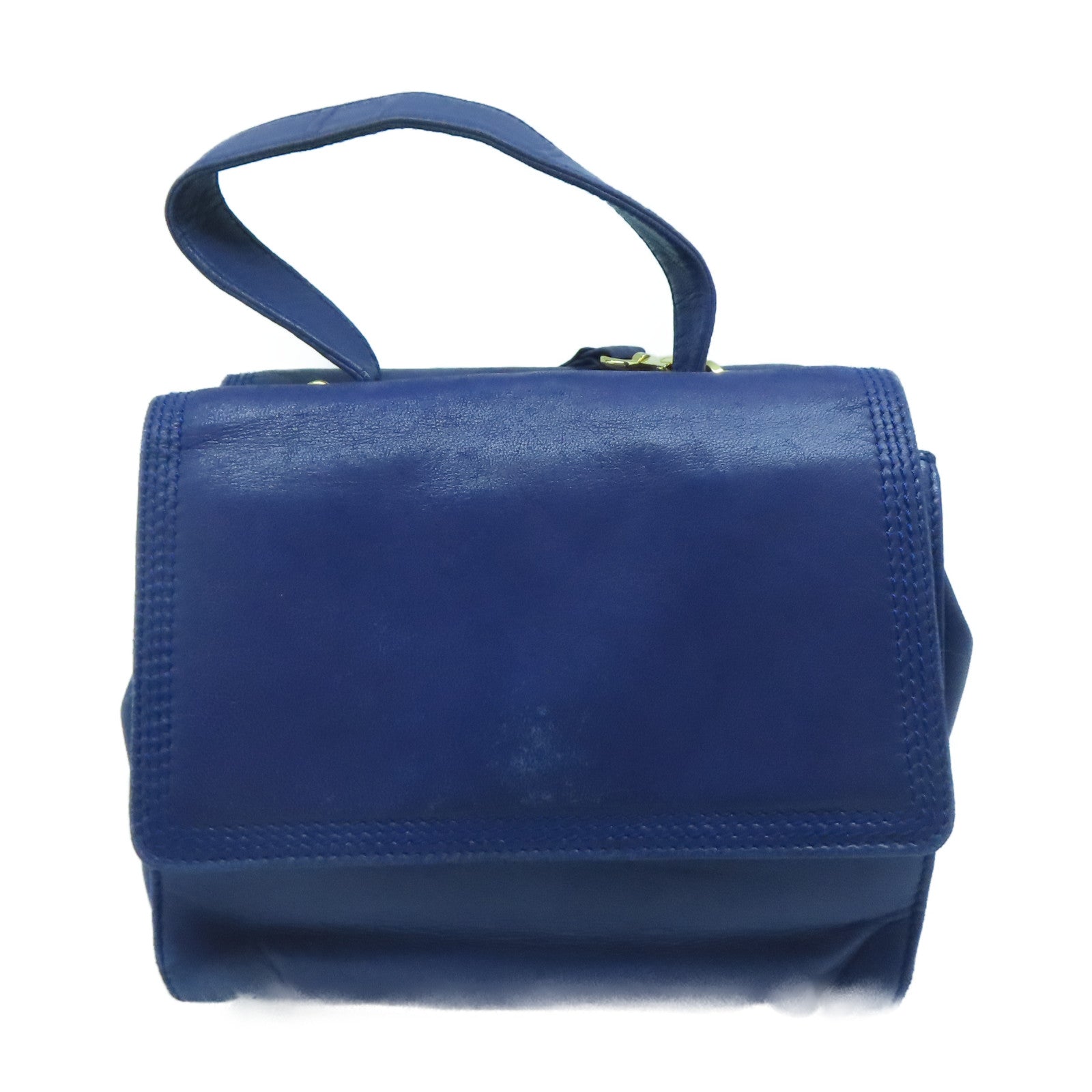 LOEWE 羊皮皮革Shoulder Bag金扣手挽肩背兩用袋藍色