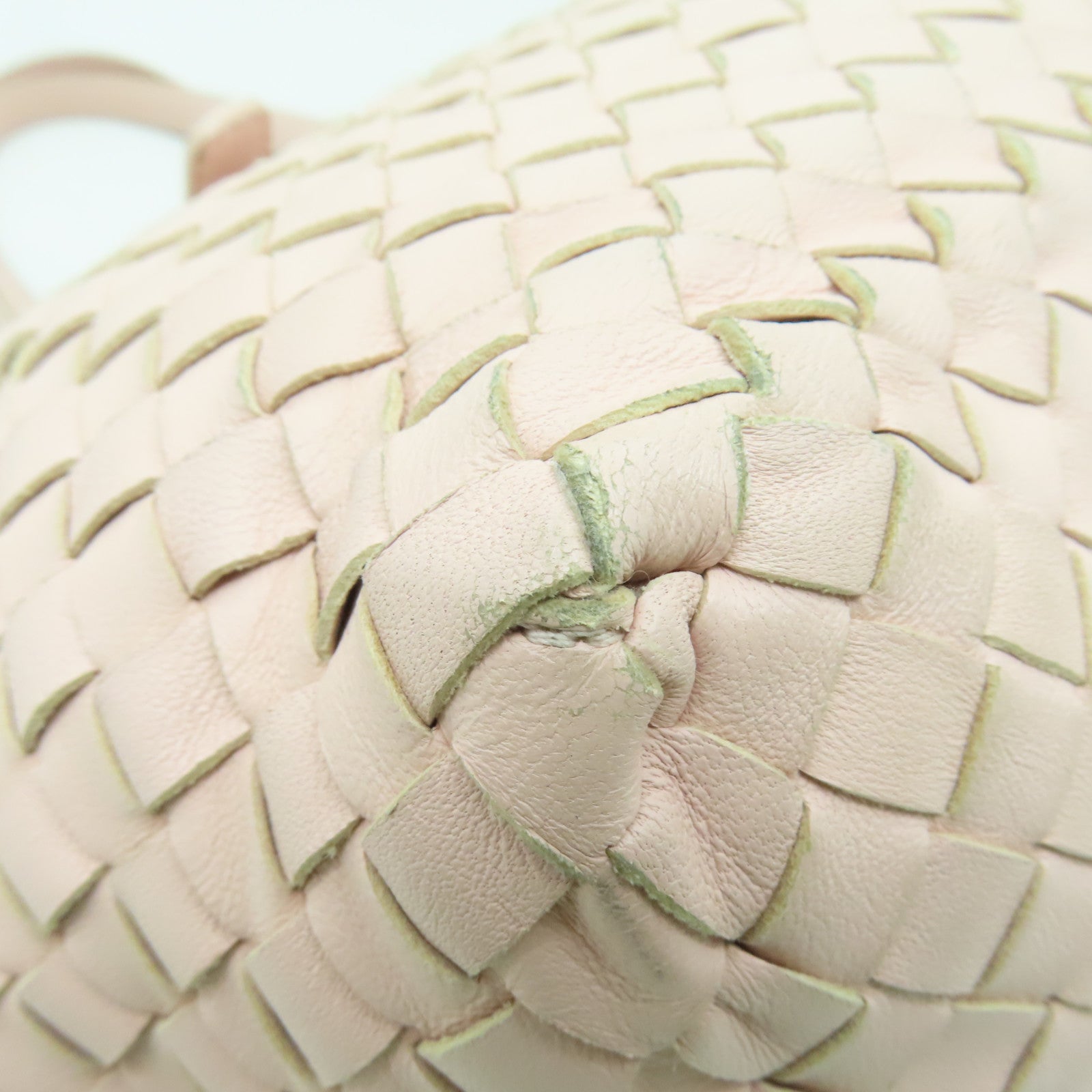 BOTTEGA VENETA 【激減優惠】織紋皮革Shoulder Bag肩背袋粉紅色
