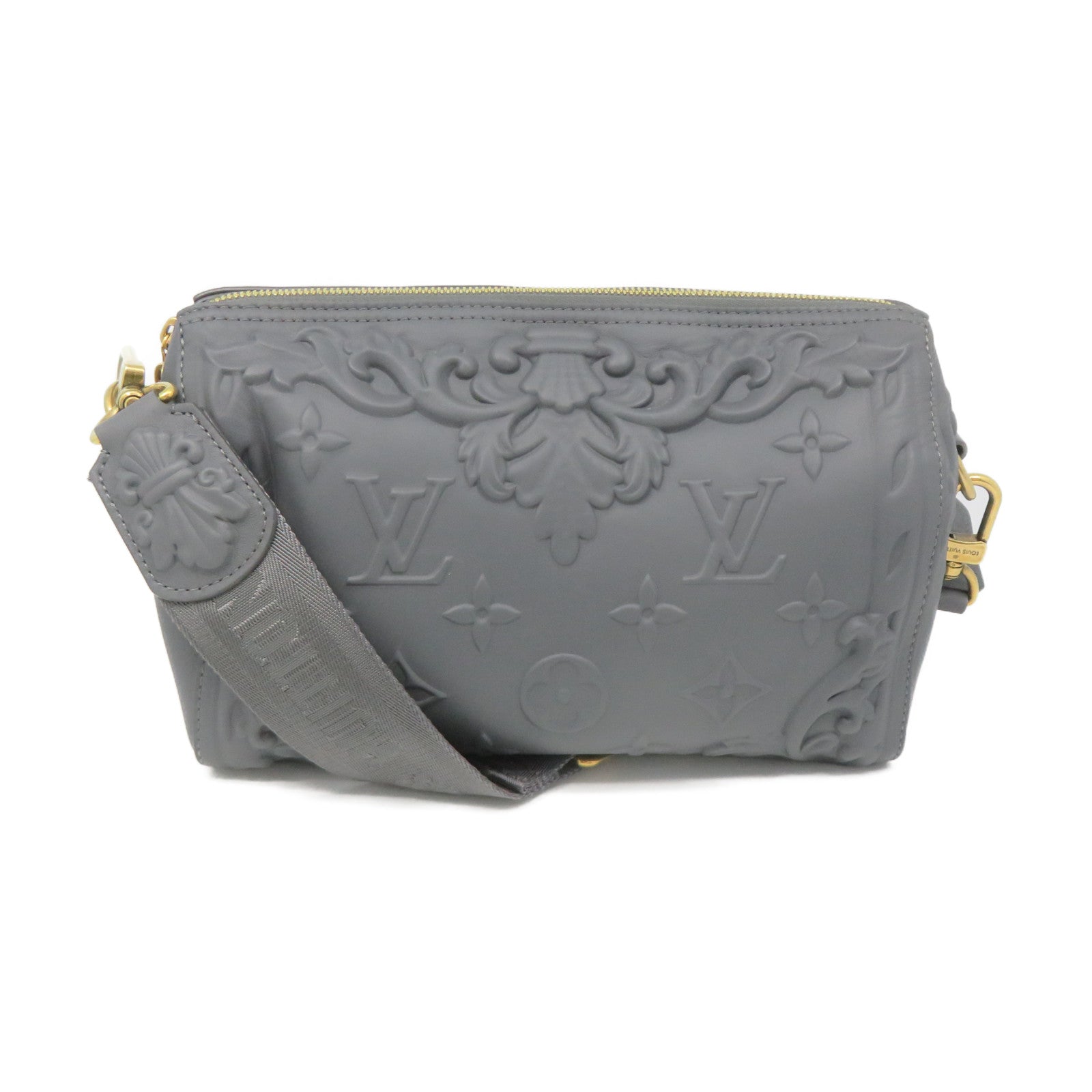 LOUIS VUITTON 牛皮皮革City Keepall Shoulder Bag肩背袋灰色