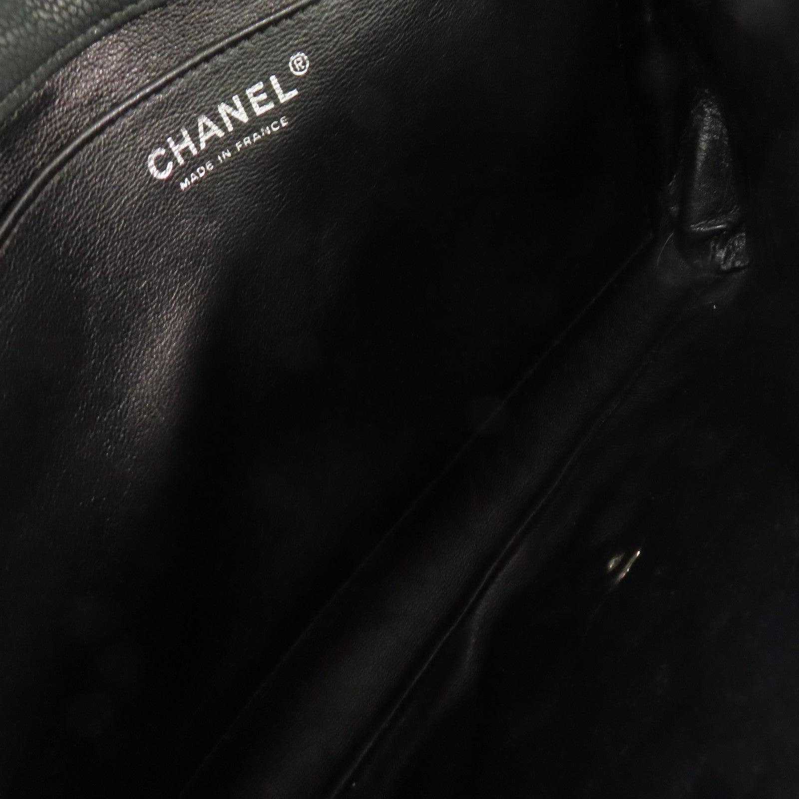 CHANEL 菱格Caviar皮革Timeless Chain Shoulder Bag銀扣鏈帶肩背袋黑色