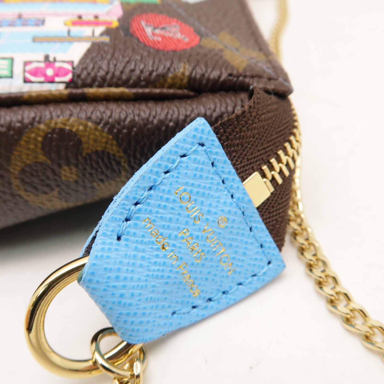 LOUIS VUITTON Monogram Mini Pochette Accessoires金扣鏈帶手挽袋啡色