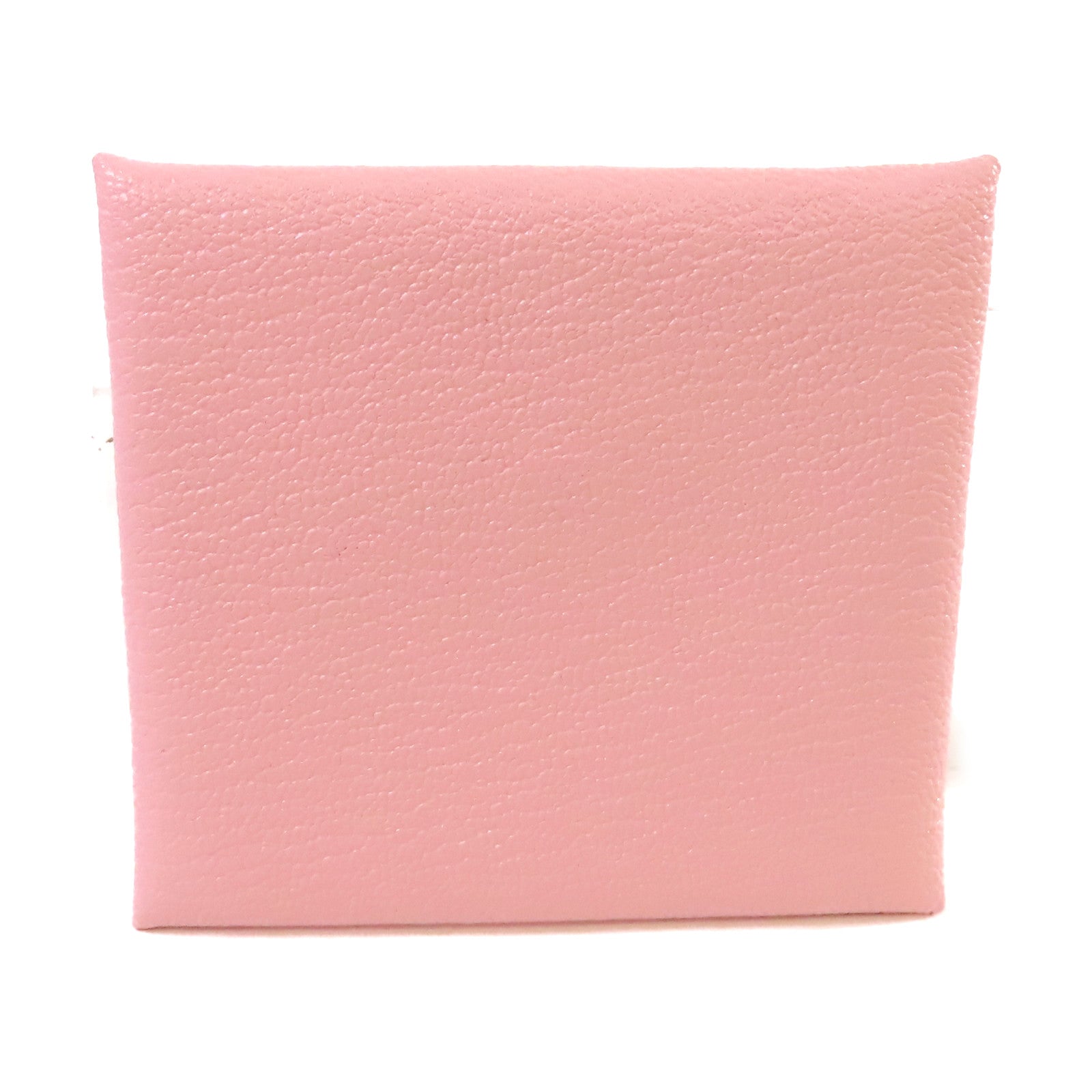 HERMES Chevre皮革Bastia Coin Case銀扣零錢包3Q Rose Sakura櫻花粉色
