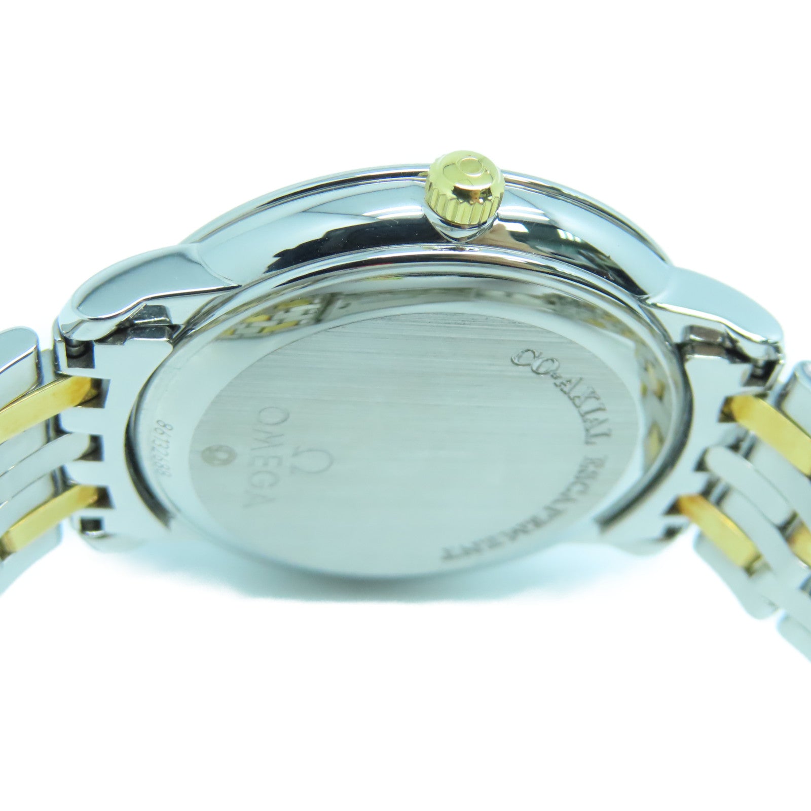 OMEGA De Ville Co-Axial 18K黃金/不鏽鋼手錶自動機芯銀色/白色