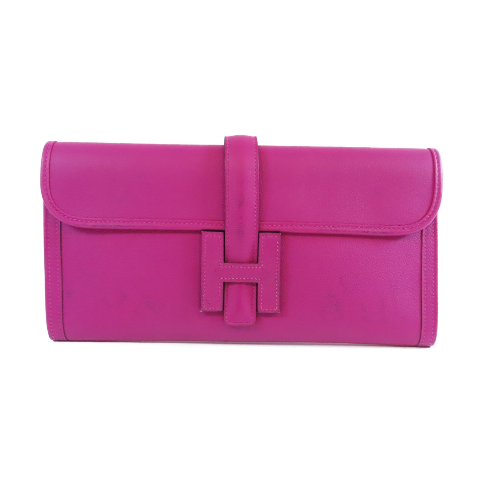 HERMES Evercolor皮革Jige 29手拿包Rose Shocking驚艷粉色