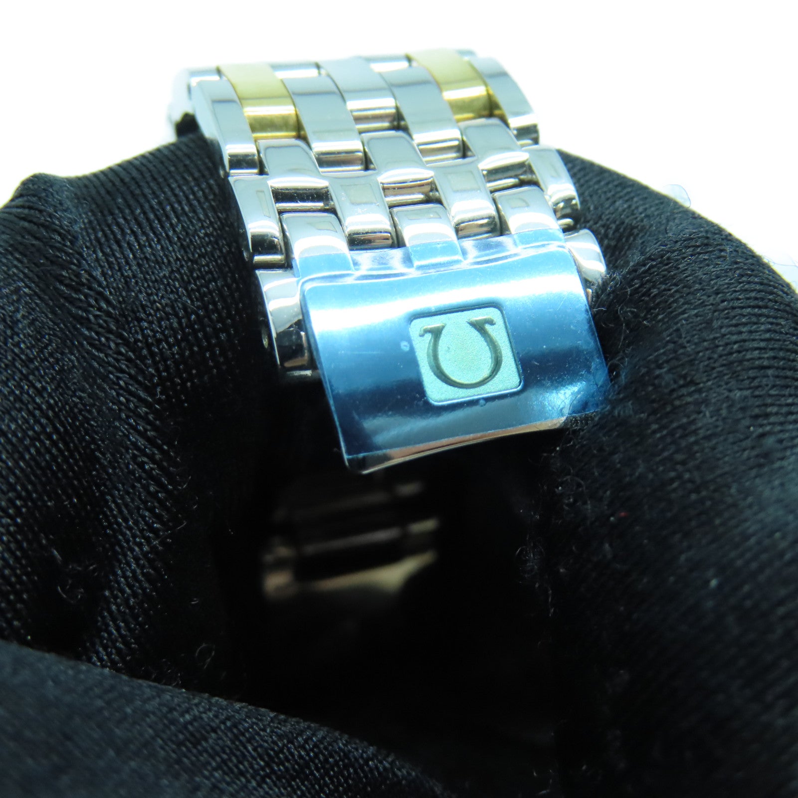 OMEGA De Ville Co-Axial 18K黃金/不鏽鋼手錶自動機芯銀色/白色