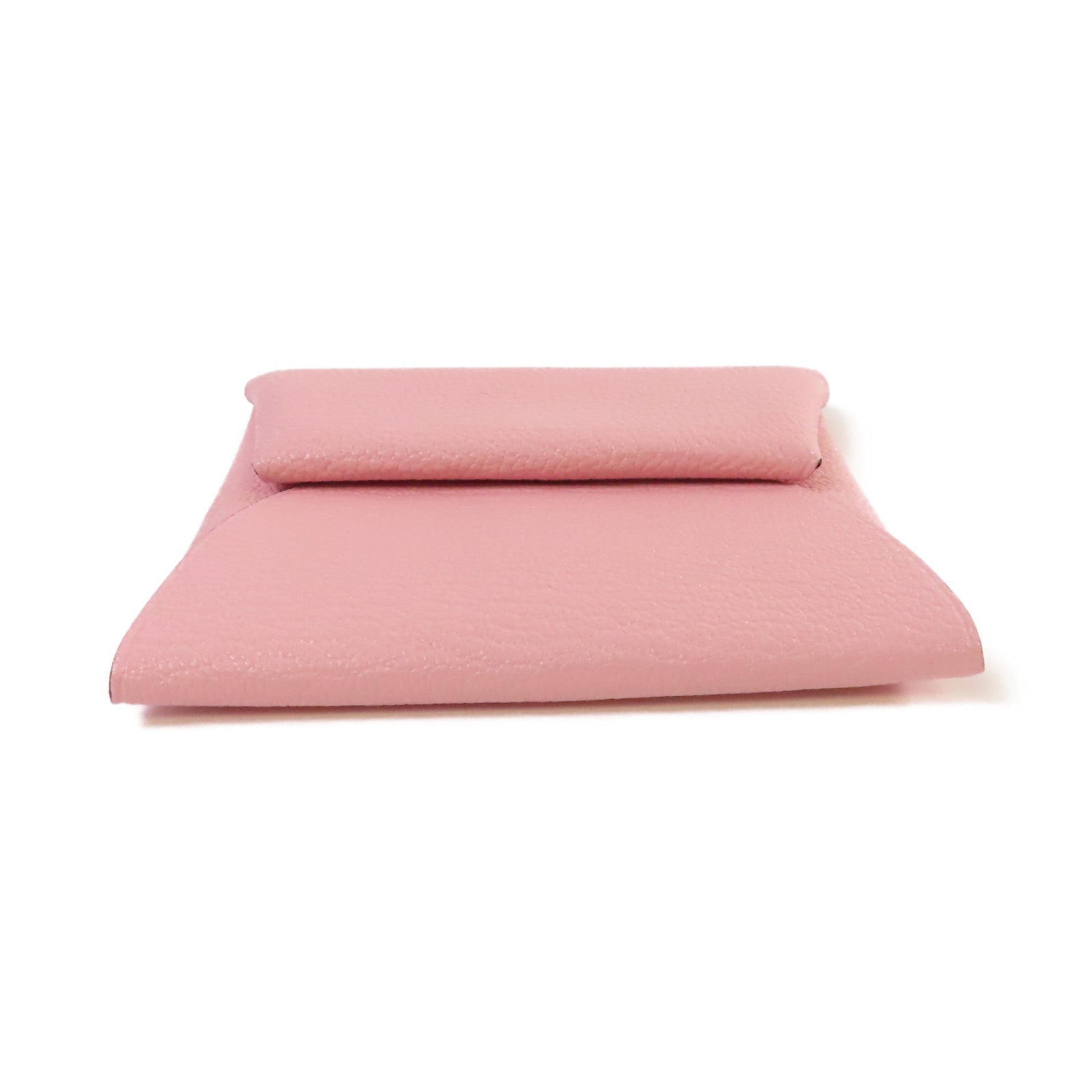 HERMES Chevre皮革Bastia Coin Case銀扣零錢包3Q Rose Sakura櫻花粉色