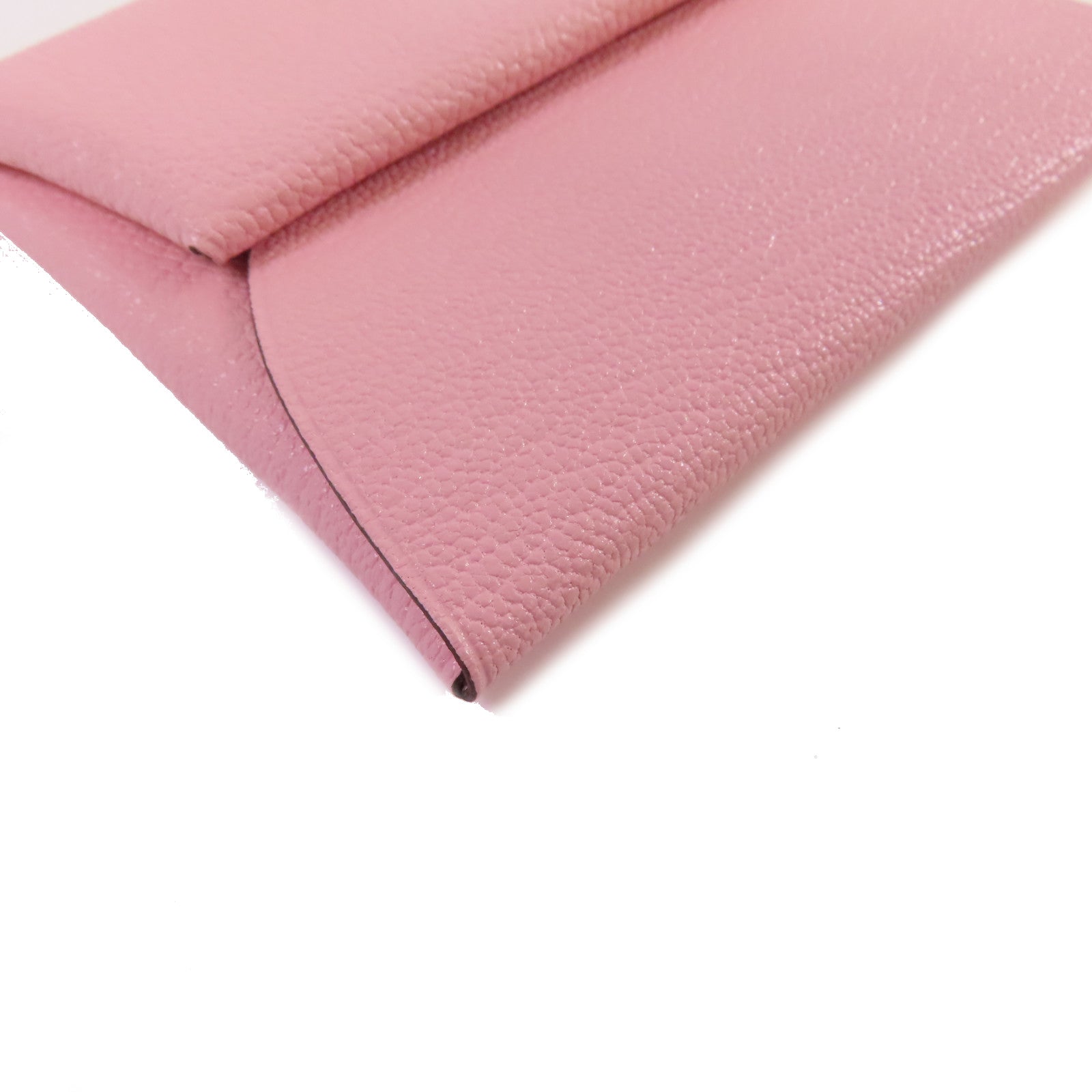 HERMES Chevre皮革Bastia Coin Case銀扣零錢包3Q Rose Sakura櫻花粉色