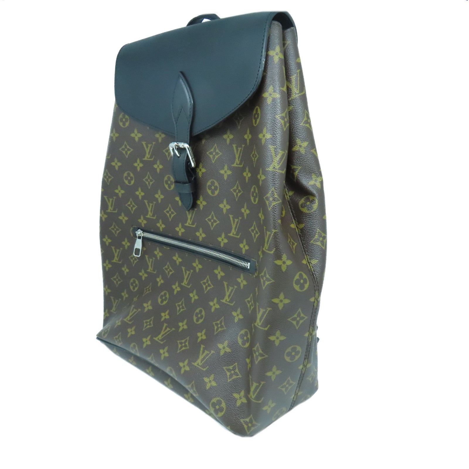 LOUIS VUITTON Monogram Macassar Palk Rucksack銀扣背包啡色/黑色