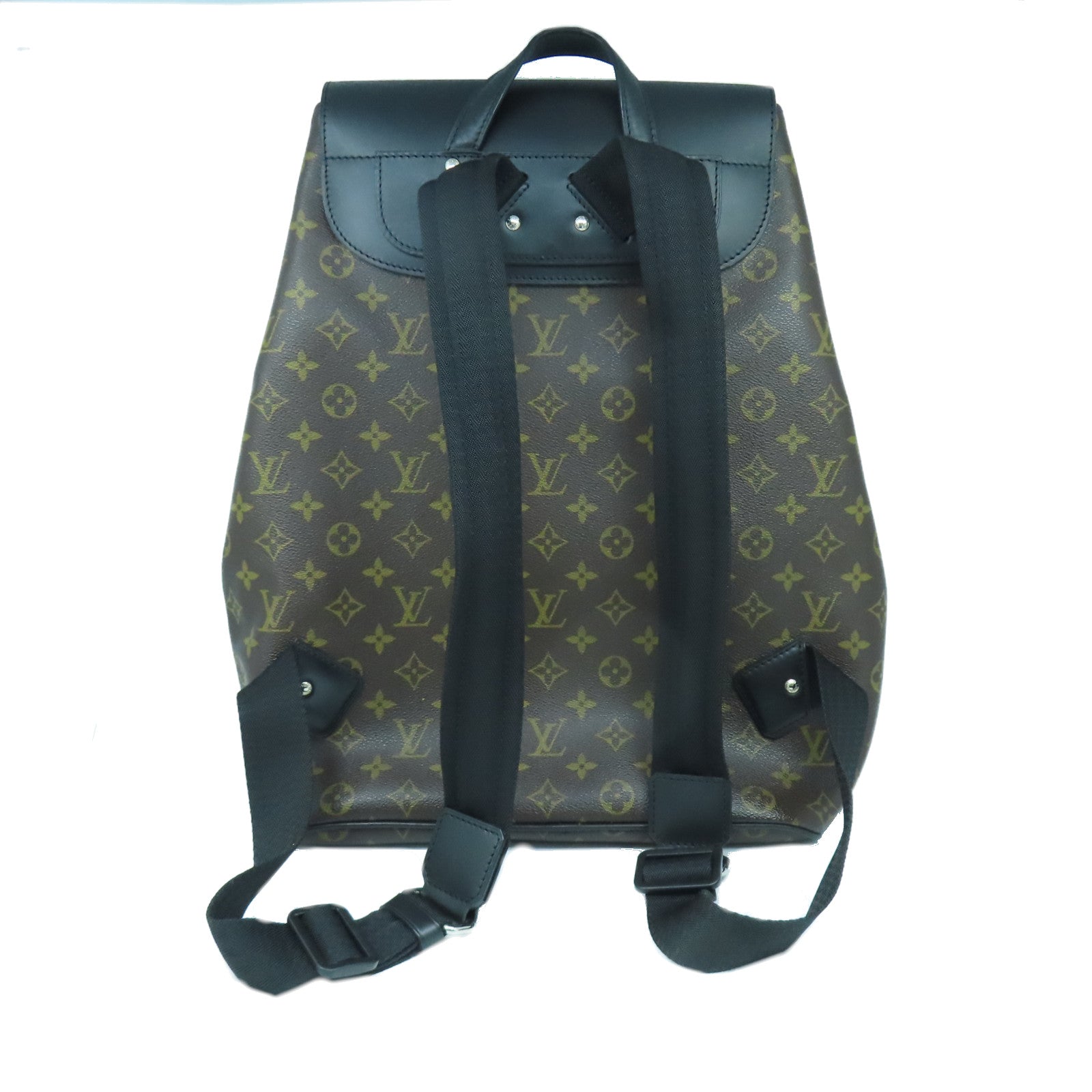 LOUIS VUITTON Monogram Macassar Palk Rucksack銀扣背包啡色/黑色