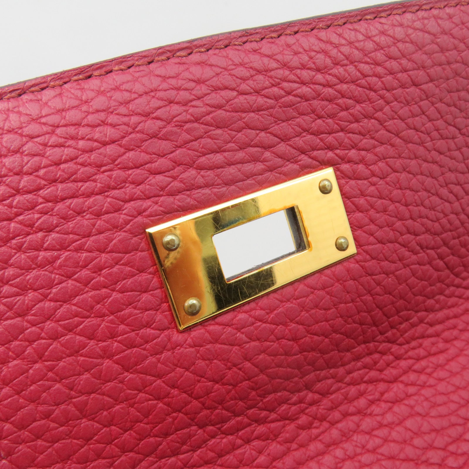 HERMES 【激減優惠】Togo皮革Kelly 32 2Way Hand Bag金扣手挽肩背兩用袋法拉利紅