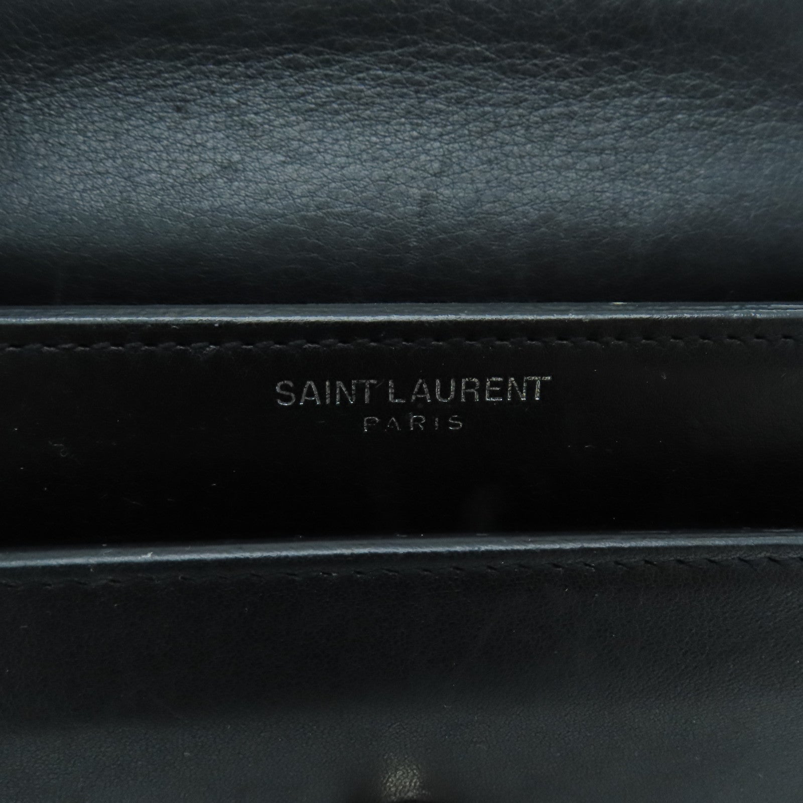 SAINT LAURENT 牛皮皮革Chain Shoulder Bag銀扣鏈帶肩背袋黑色