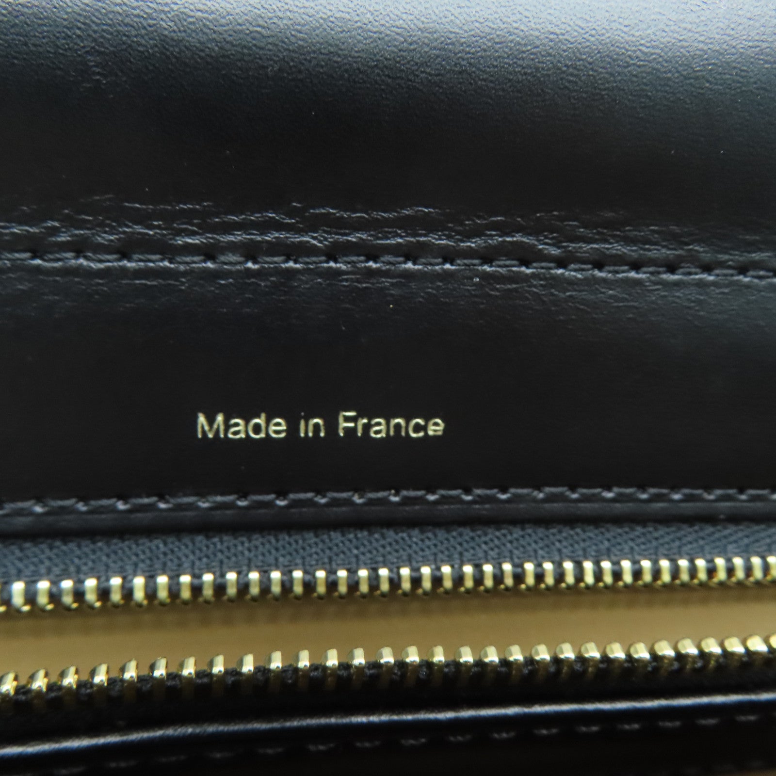 SELECTION Cowhide Leather Delvaux Brillant Gold Buckle Handle Shoulder Bag Black