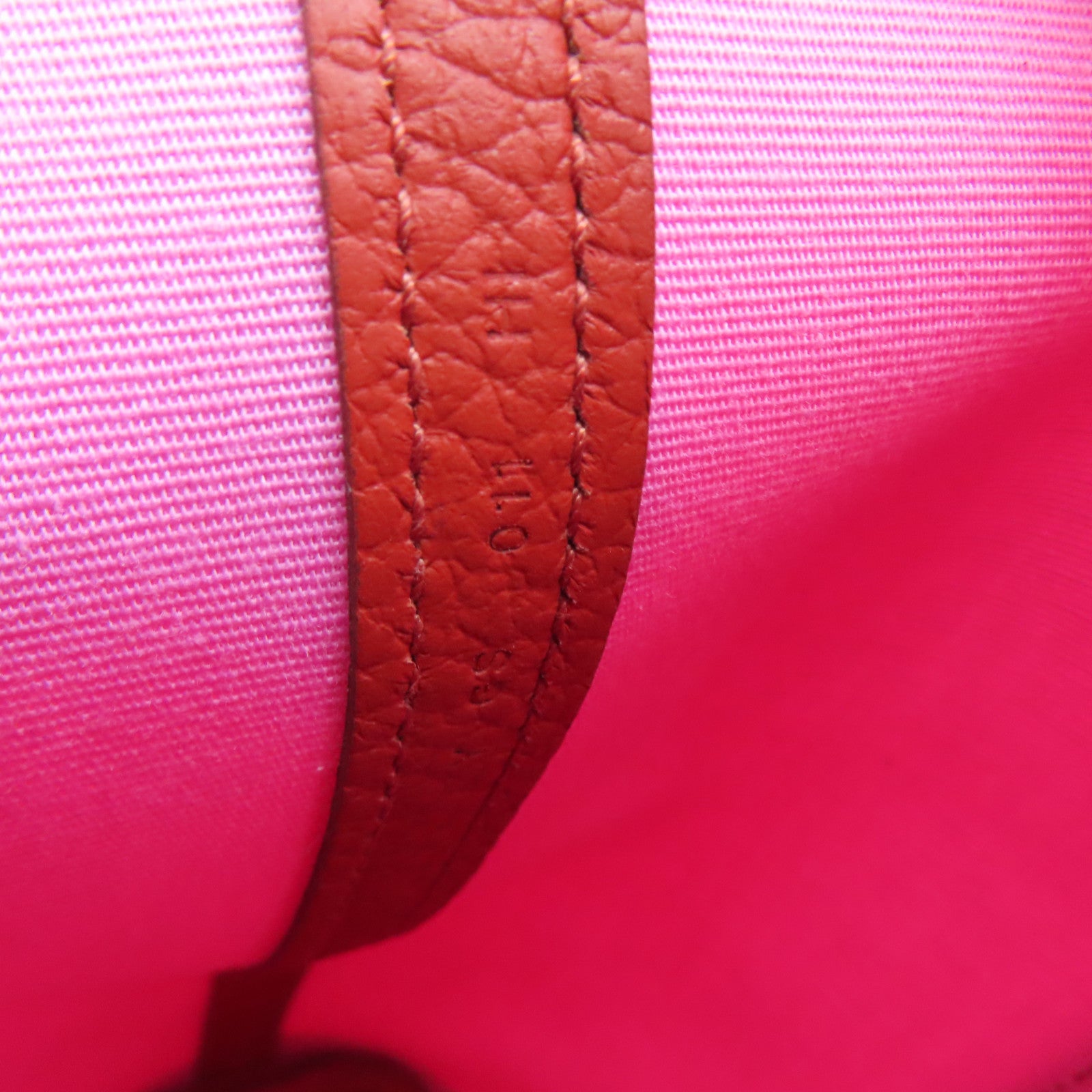 HERMES 帆布Garden File銀扣手挽袋Pink粉紅色
