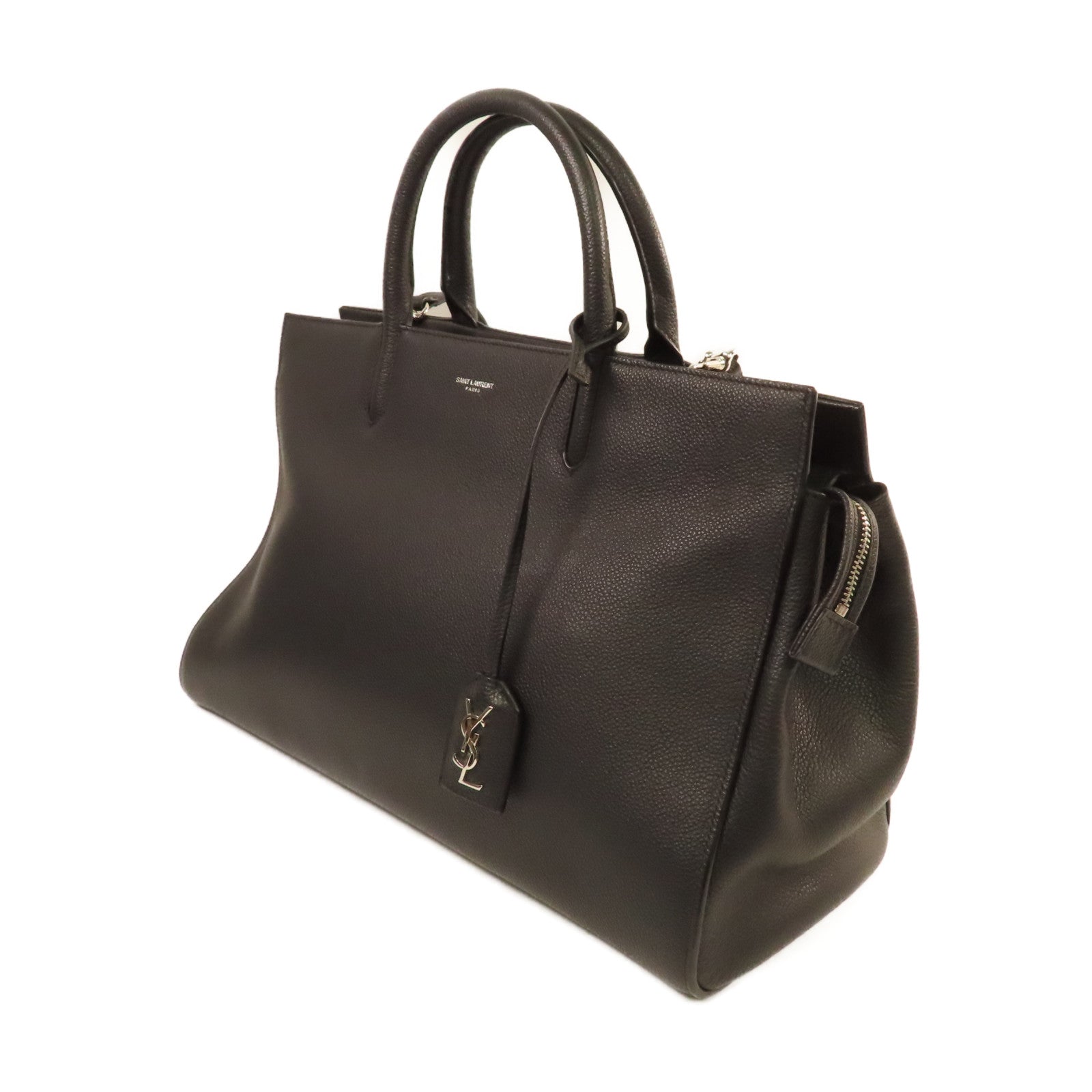 SAINT LAURENT 牛皮皮革Cabas Rive Gauche Bag手挽肩背兩用袋黑色
