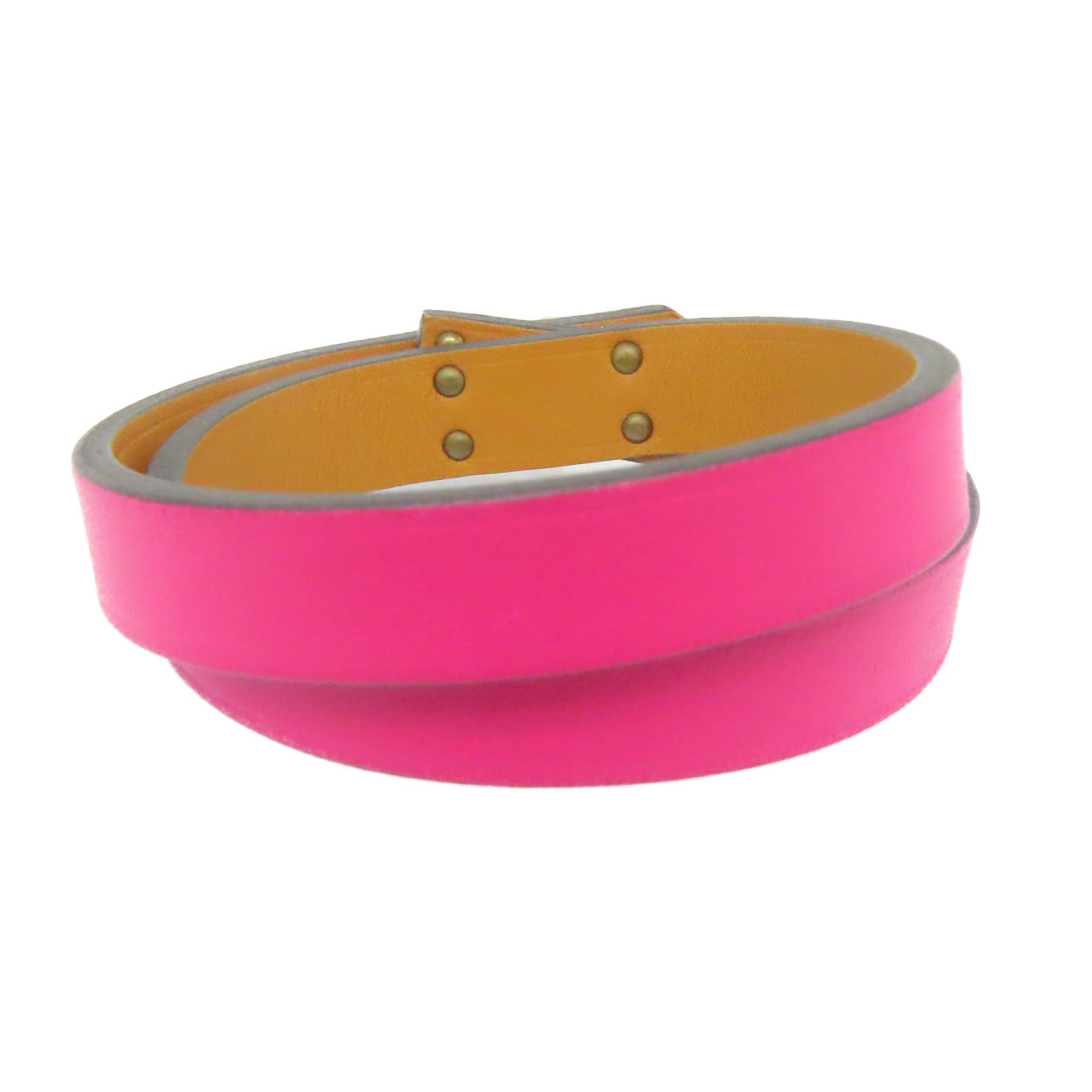 HERMES Swift皮革Kelly Double Tour bracelet Framboise粉红色