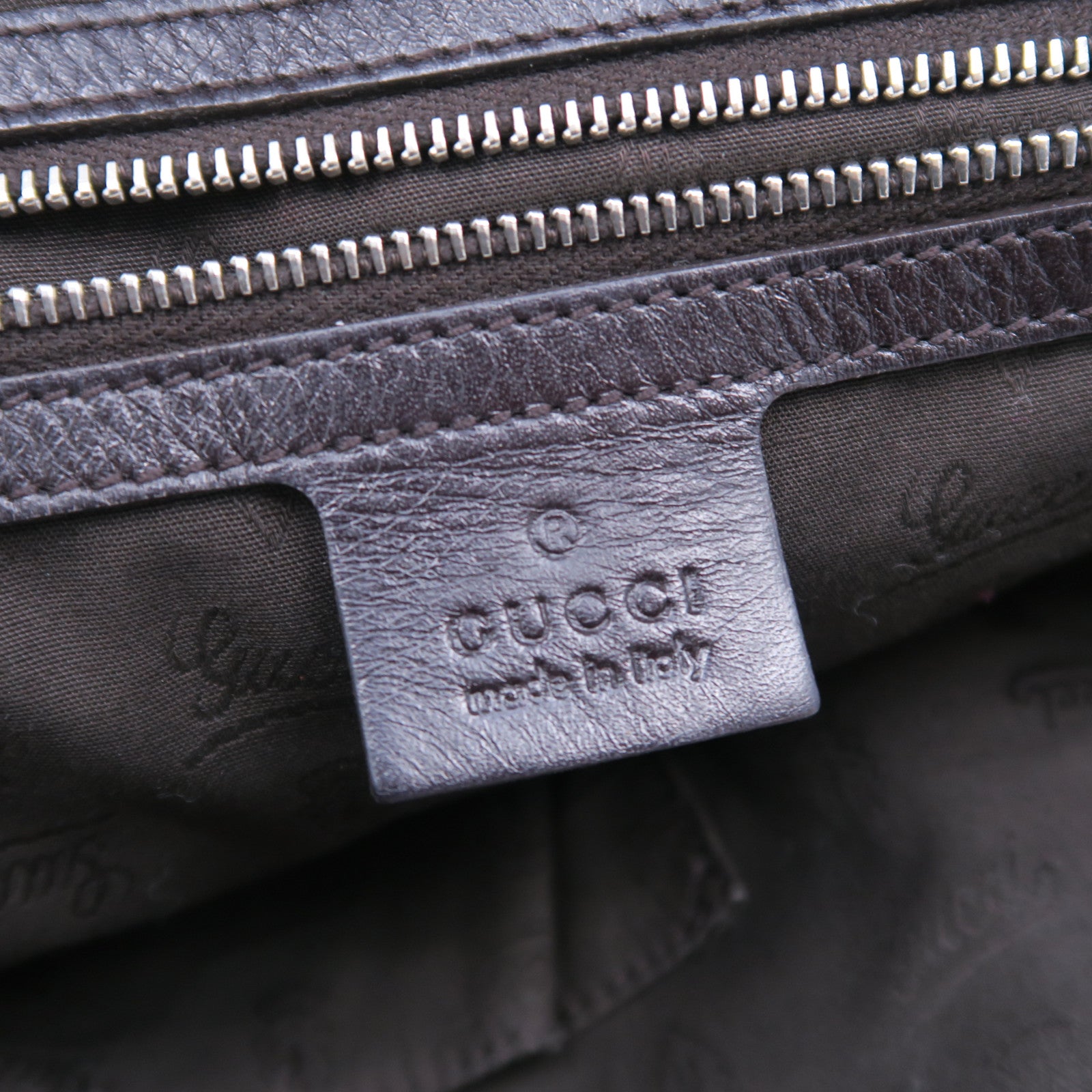 GUCCI GG帆布Tote Bag銀扣肩背袋啡色