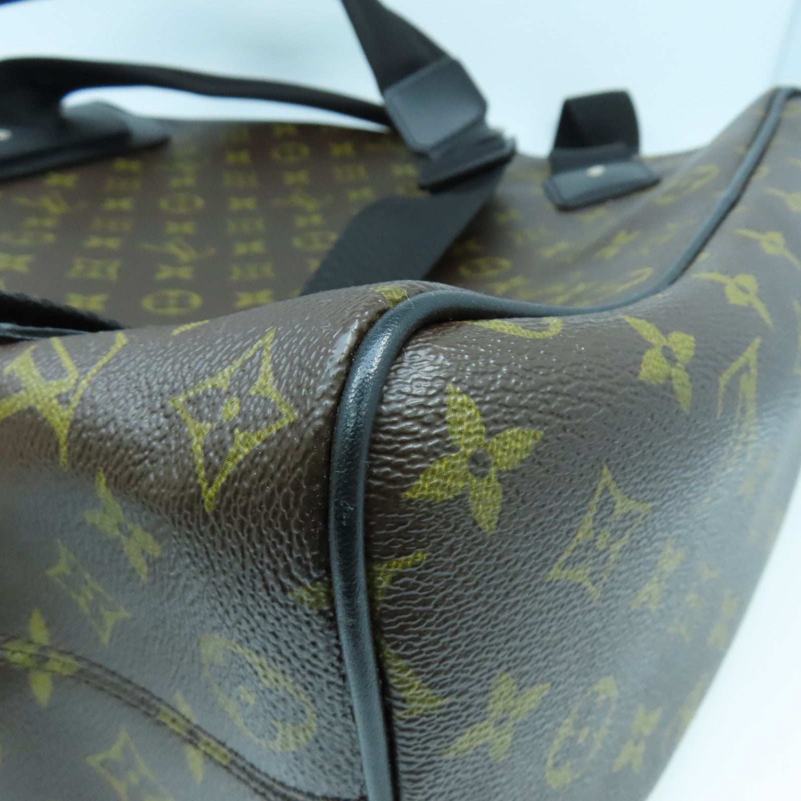 LOUIS VUITTON Monogram Macassar Palk Rucksack銀扣背包啡色/黑色