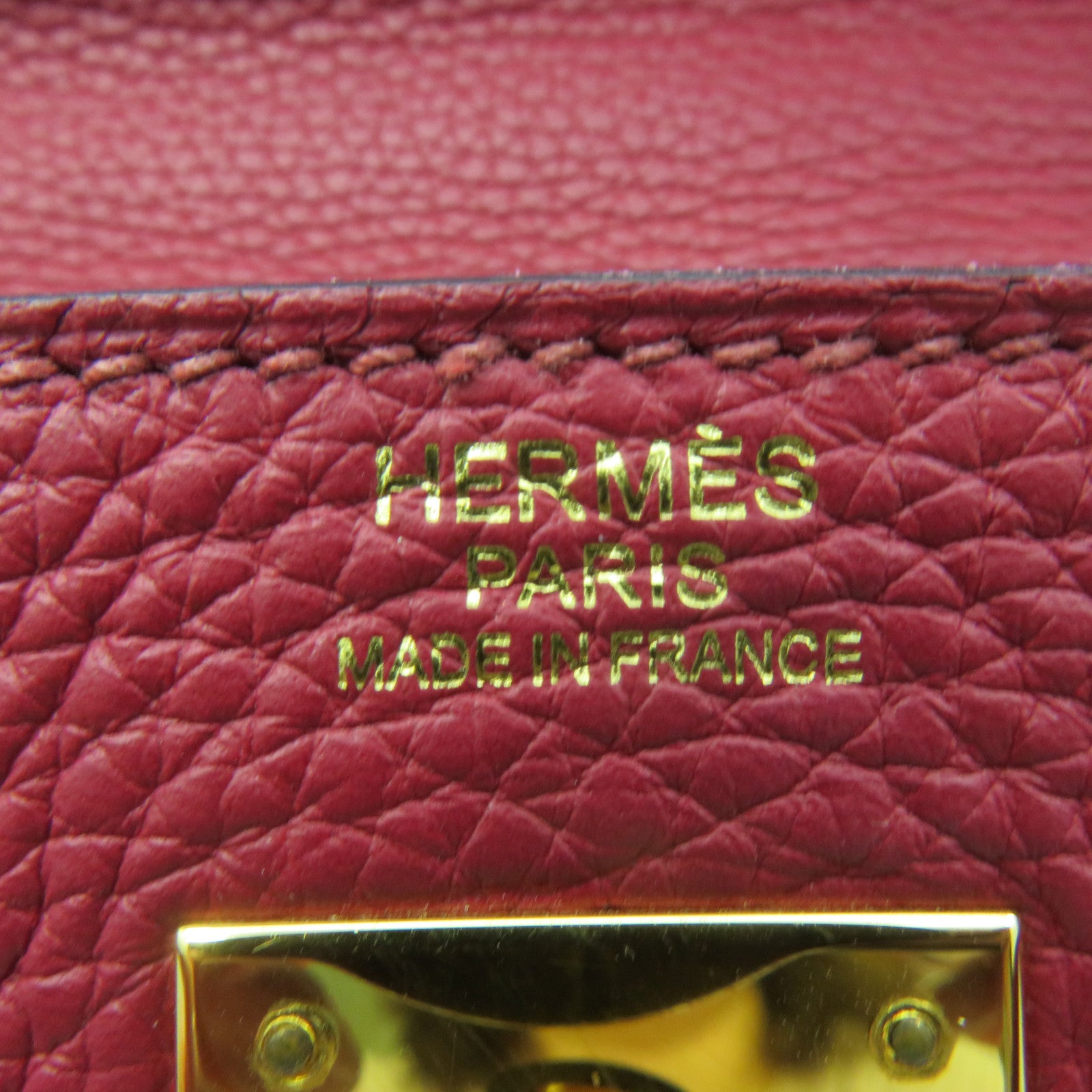 HERMES 【激減優惠】Togo皮革Kelly 32 2Way Hand Bag金扣手挽肩背兩用袋法拉利紅